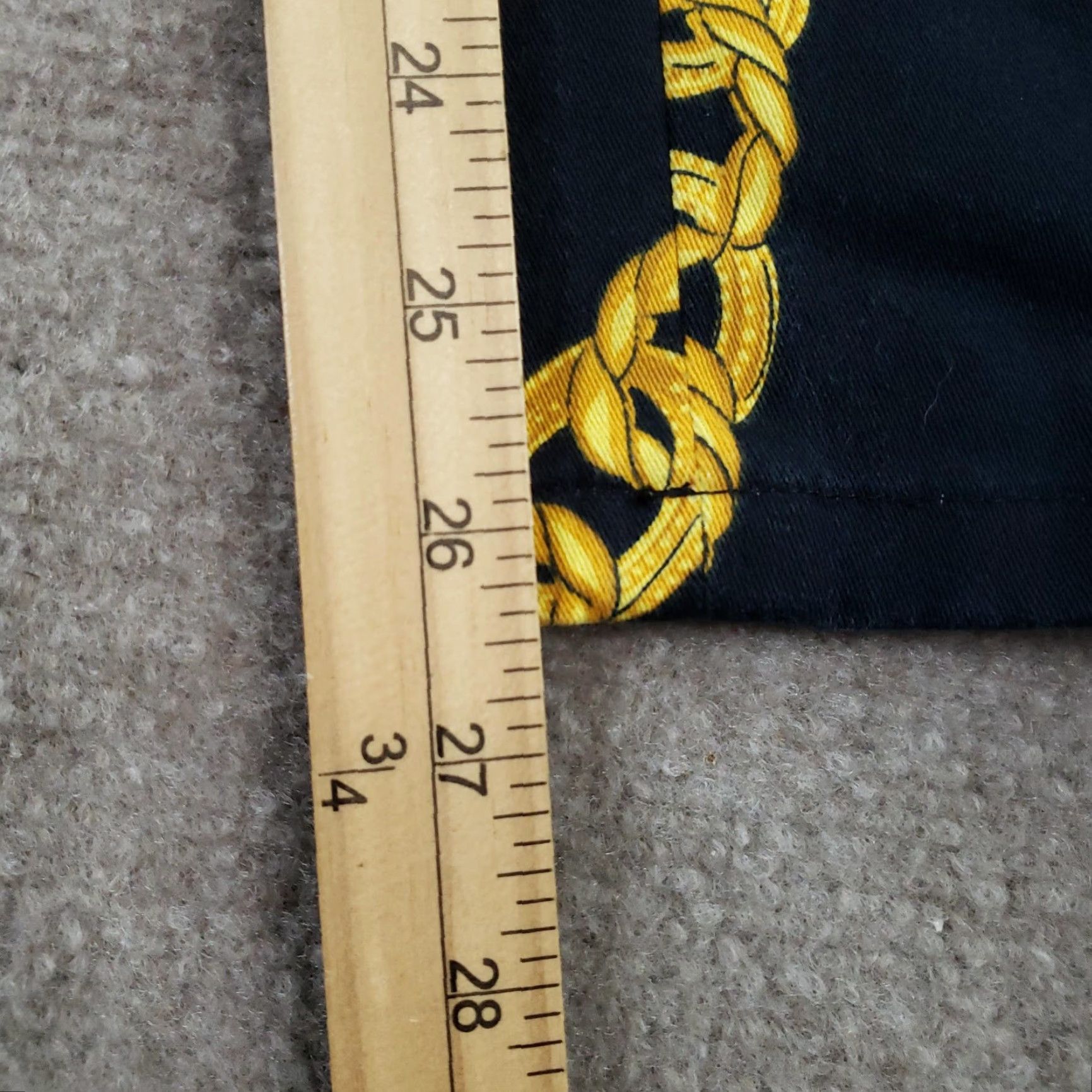 Vintage Carlisle Womens Pants 2 Blue Gold Chain Print High Rise Straight Leg Stretch Dress Pants Geometric Pockets Button Zip casual Womens Size 26" / US 2 / IT 38 - 3 Thumbnail