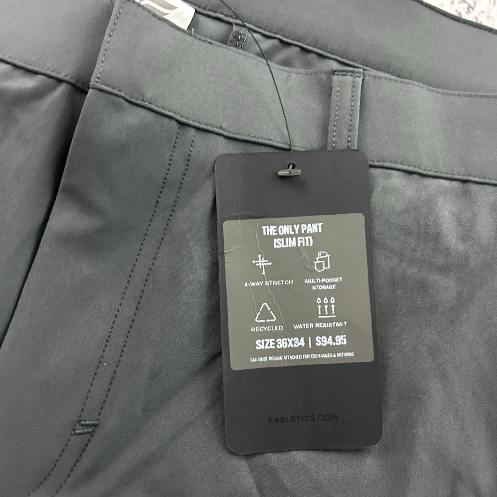 Fabletics Fabletics Slim Fit The Only Pant Men 36x34 Gray Chino Slimming 90s? Size US 36 / EU 52 - 4 Thumbnail