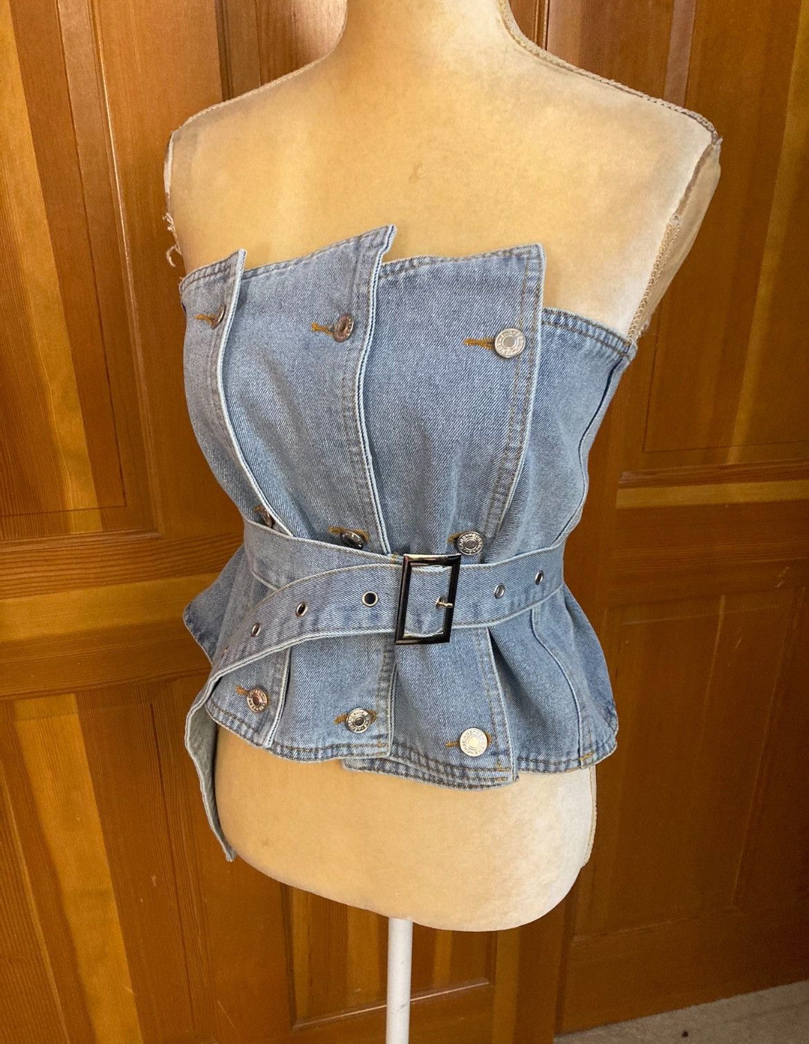 Designer × Other NWT, Lavishly Paris Luxury Double Breasted Denim Corset Size M / US 6-8 / IT 42-44 - 8 Thumbnail