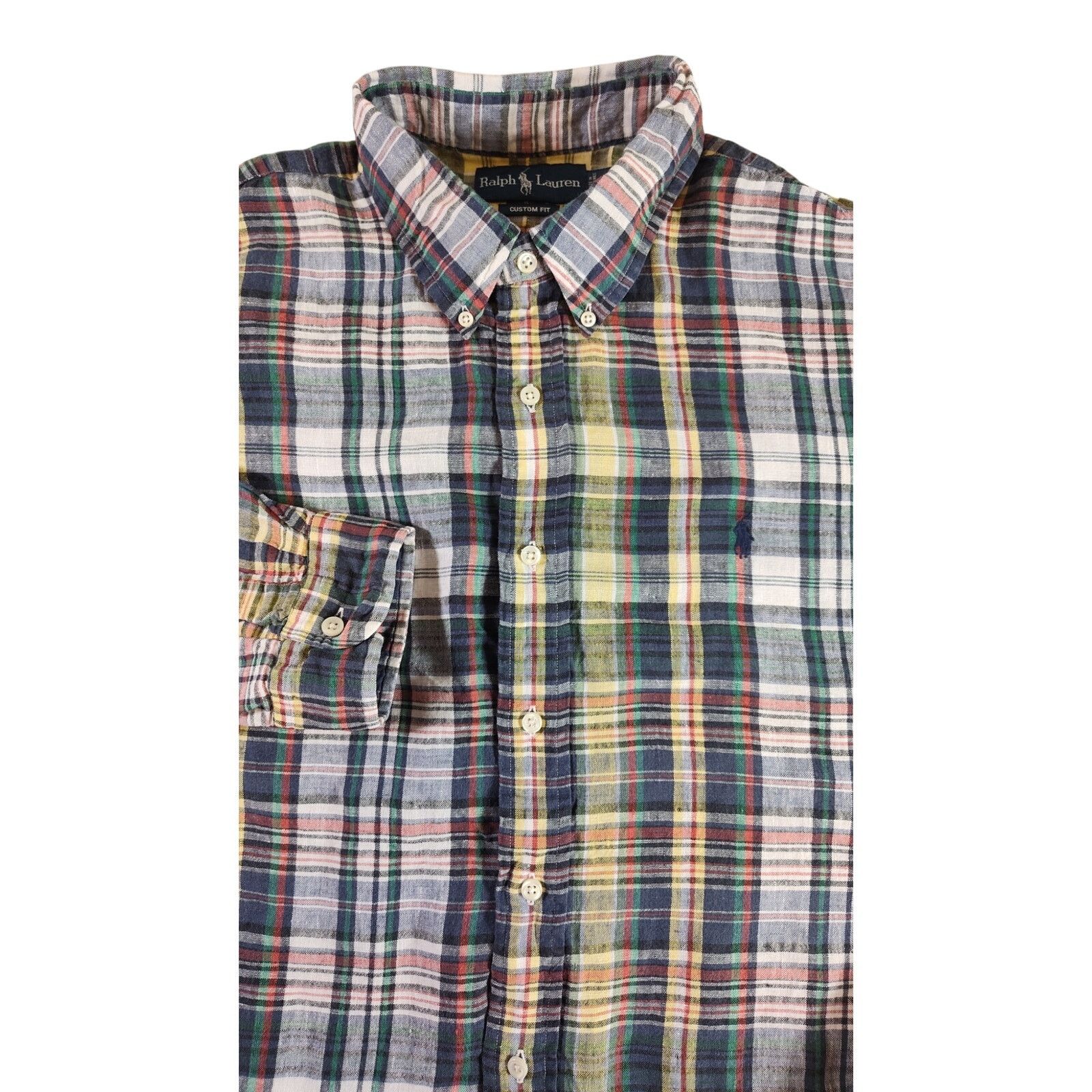 Ralph Lauren Ralph Lauren 100% Linen Shirt XXL Button Down Plaid Mens VTG Size US XXL / EU 58 / 5 - 1 Thumbnail