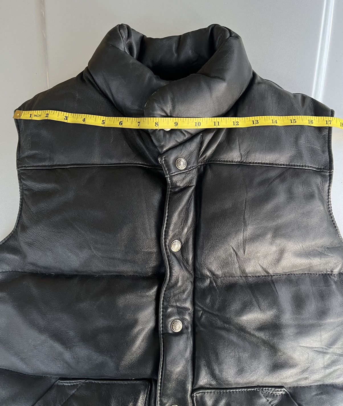 Vintage SCHOTT VEST LEATHER BUTTON ZIPPER Size US M / EU 48-50 / 2 - 13 Thumbnail