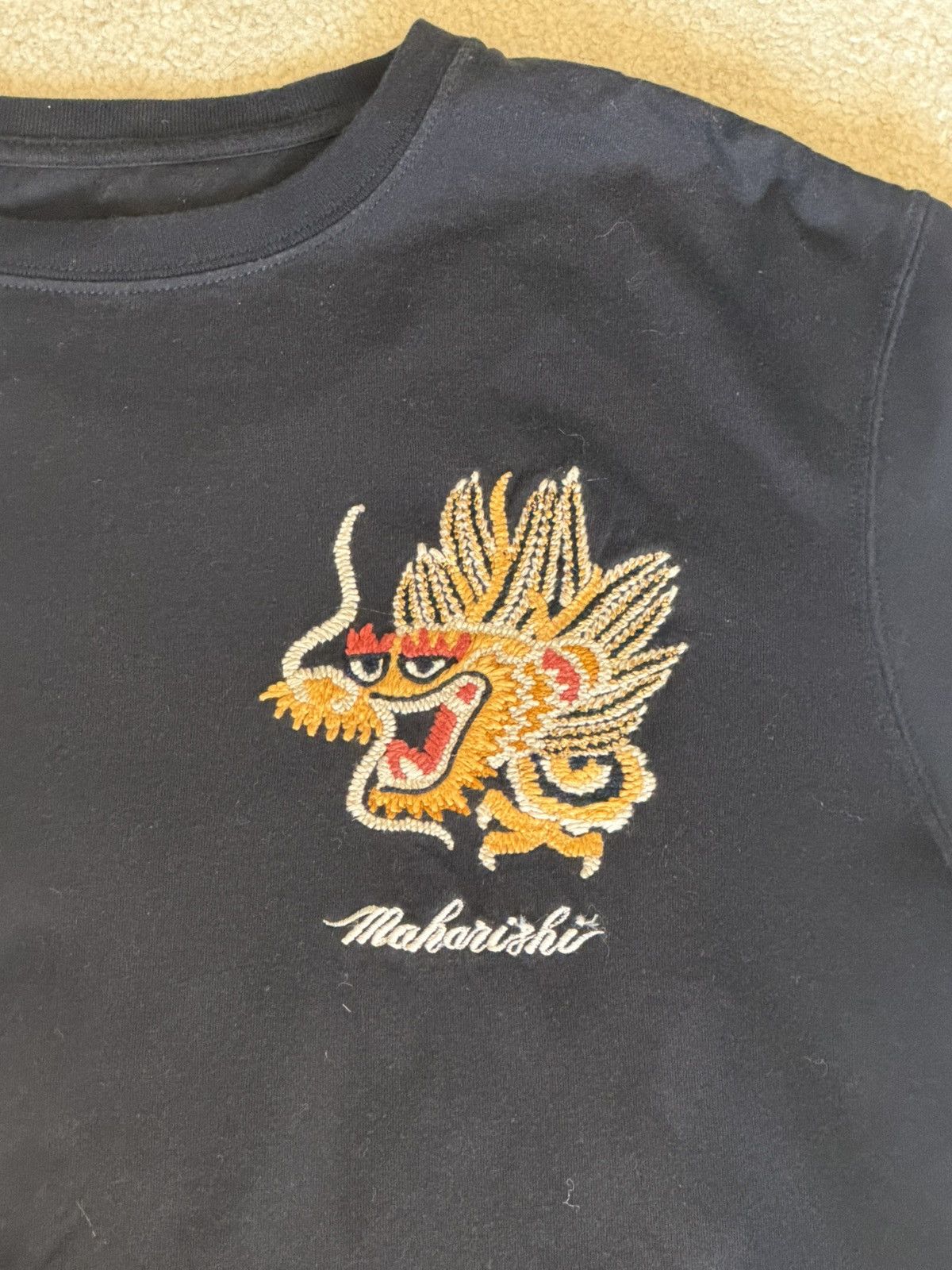 Maharishi Black Embroidered Dragon T-Shirt Size US L / EU 52-54 / 3 - 3 Thumbnail