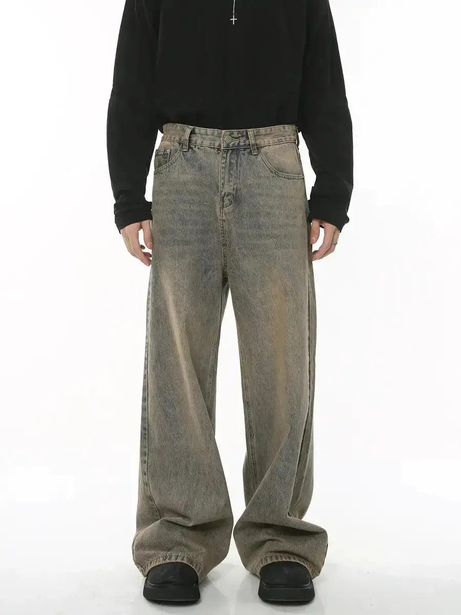 Japanese Brand Retro High Street Loose Wide Leg Jeans Size US 32 / EU 48 - 6 Thumbnail