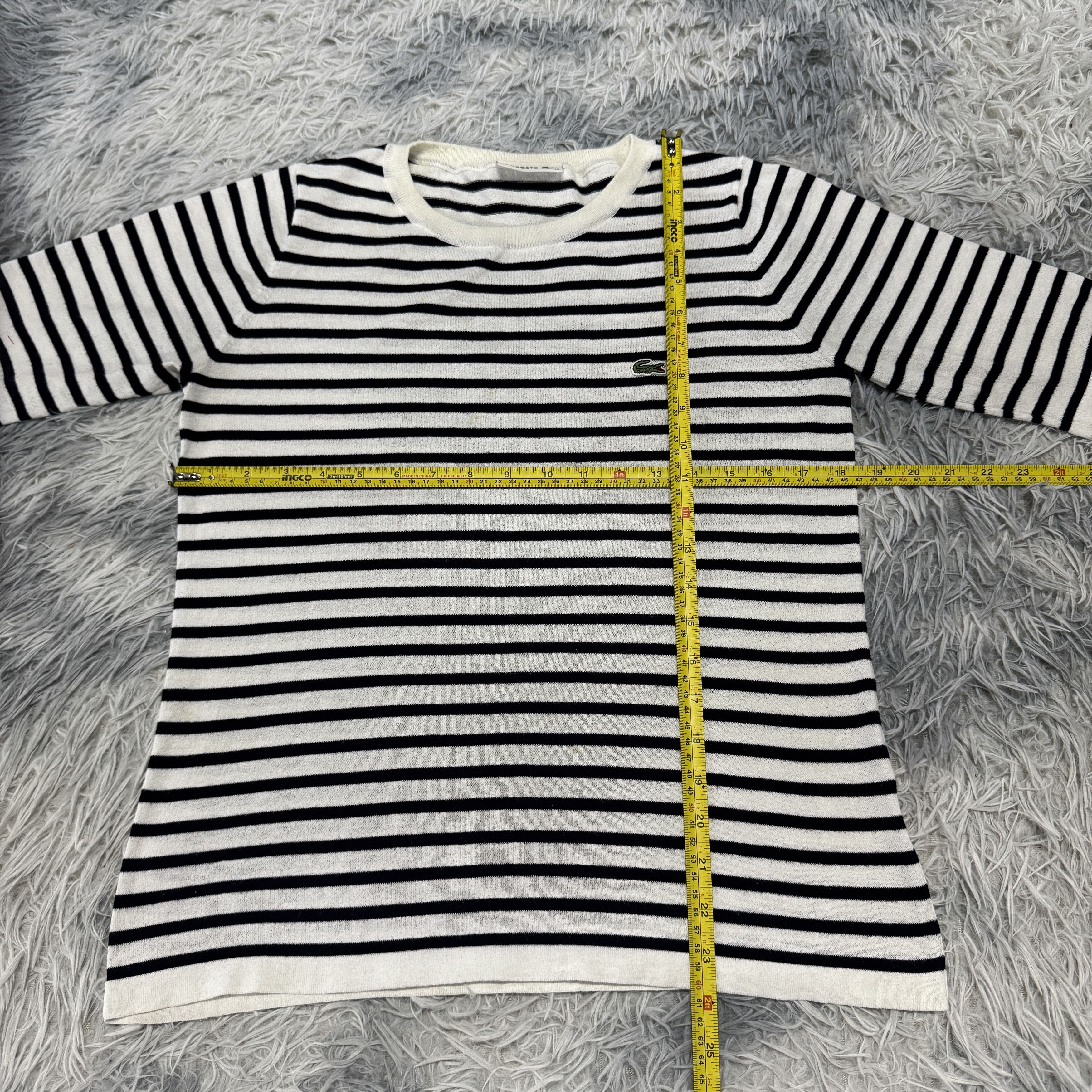 Lacoste Lacoste Short-Sleeved Striped Knit Sweater Size US S / EU 44-46 / 1 - 5 Thumbnail
