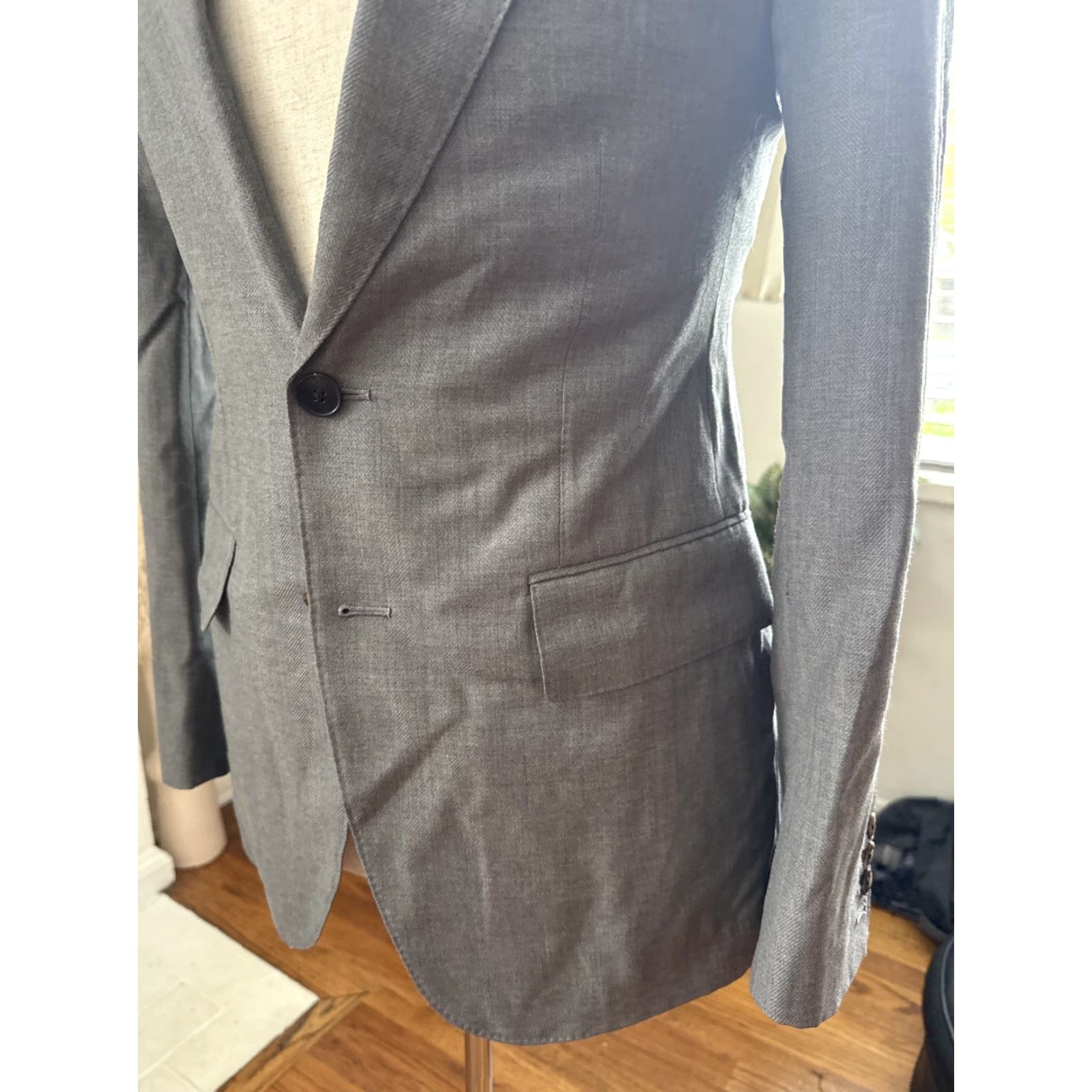 Vintage MUSIKA FRERE Grey jacket Classic Wool Mens Blazer Tuxedos Sz 40 Size 40R - 2 Thumbnail
