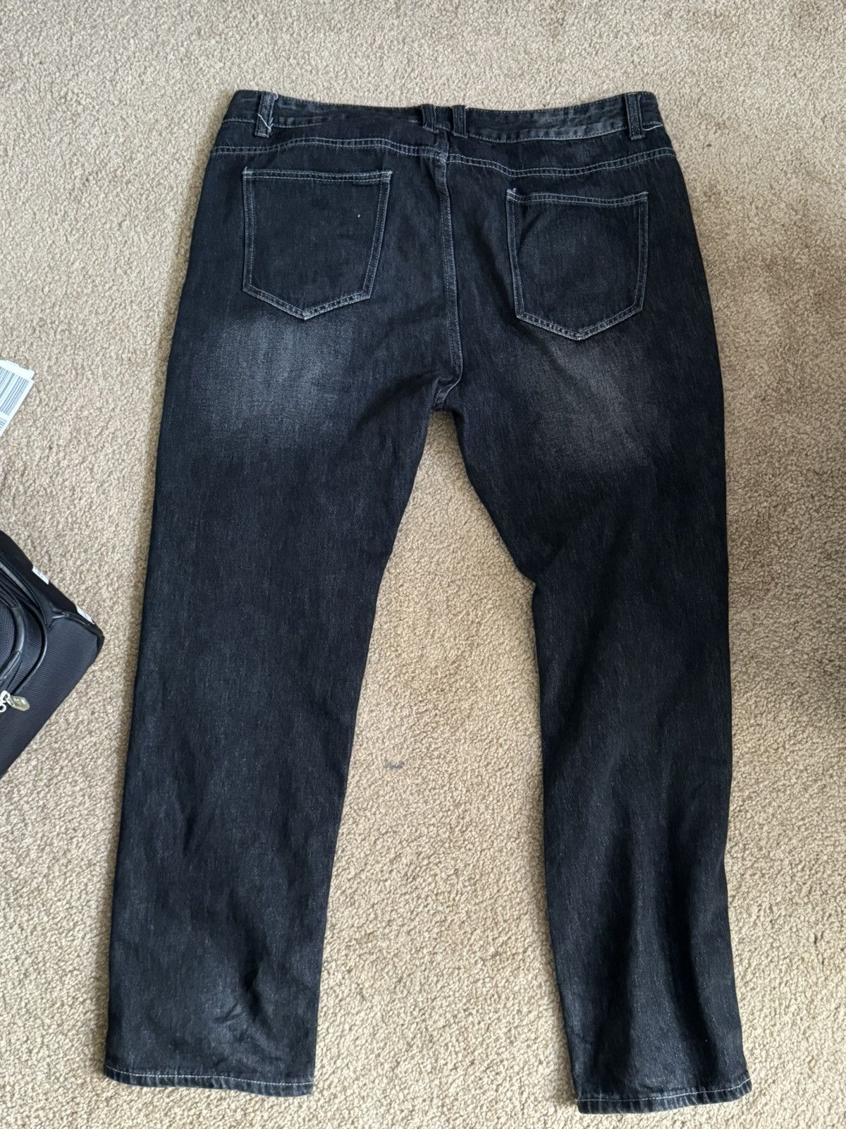 Vintage UNBDRANDED BLACK DISTRESSED BAGGY JEANS US40 Size US 40 / EU 56 - 2 Thumbnail