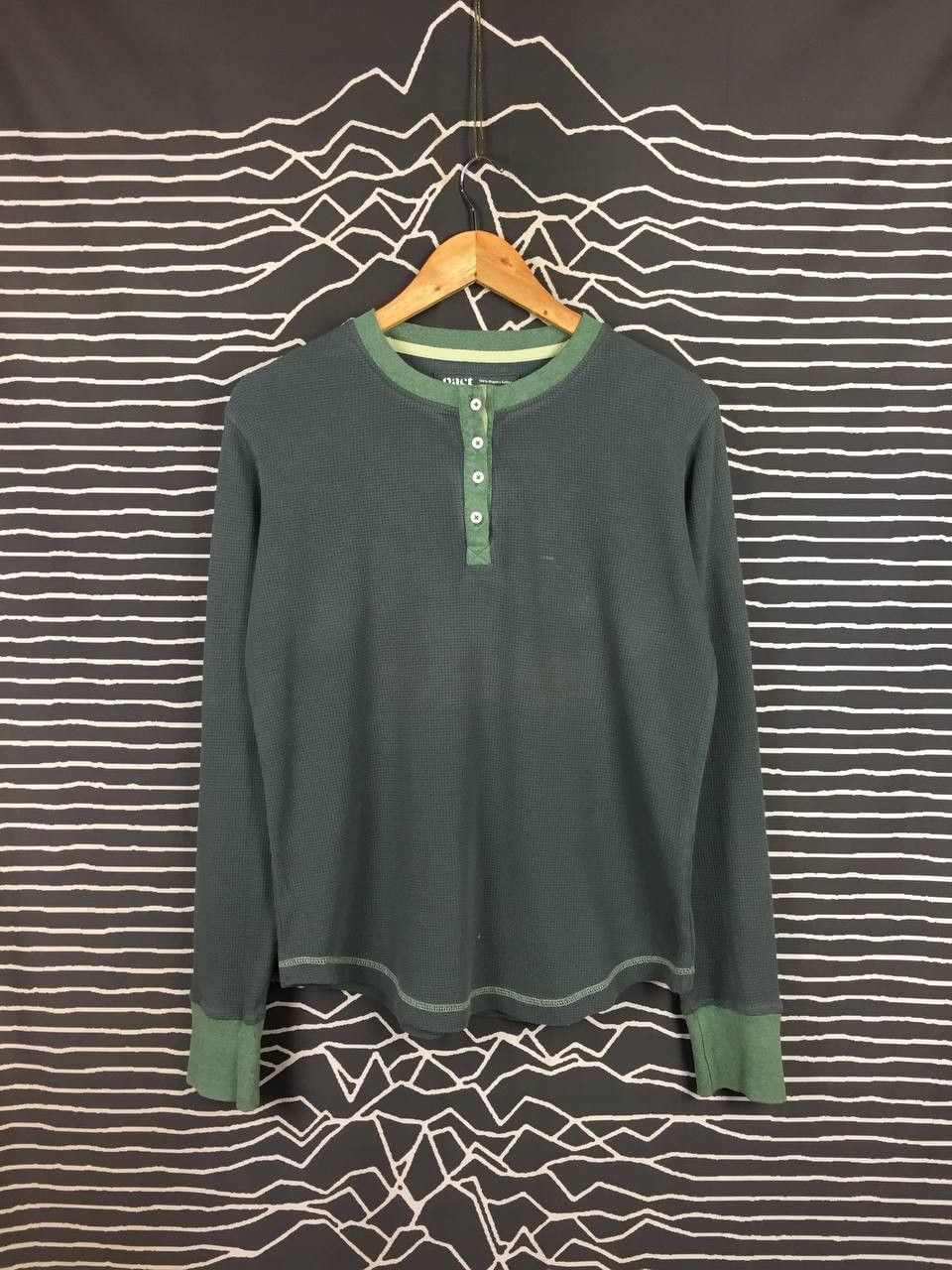 Other Pact Waffle Knit Contrast Trim Long Sleeve Henley Tee Size US L / EU 52-54 / 3 - 2 Thumbnail