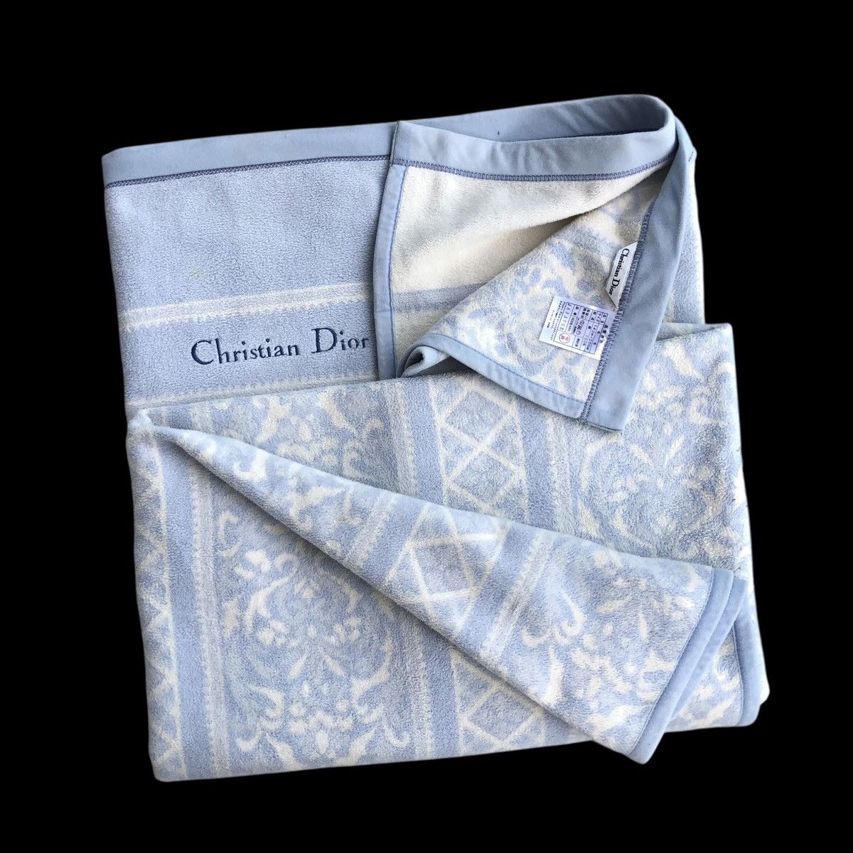 Christian Dior Monsieur Christian Dior Luxury Blanket 100% Cotton Size 140cm x 200cm Size ONE SIZE - 4 Thumbnail