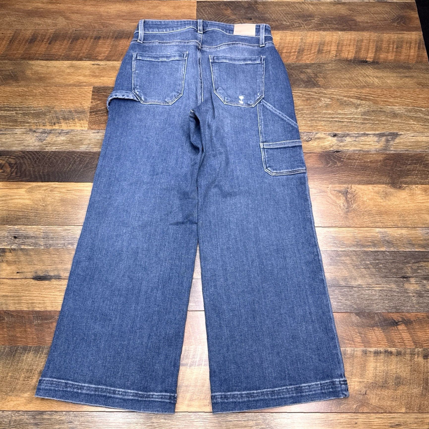 Paige Paige Womens Jeans Wide-Leg 28 Distressed Stretch Denim Blue 5-Pocket Logo High Rise Size 28" / US 6 / IT 42 - 2 Thumbnail
