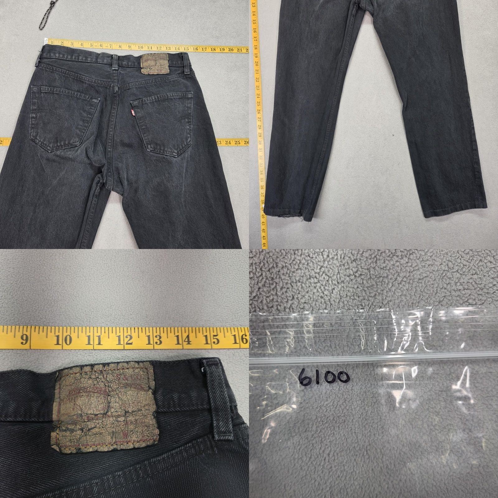 Levi's Levis Jeans Mens Black Straight Denim Faded Wash Mid Rise Inseam 27 30x27 5-Pocket Logo Size US 30 / EU 46 - 8 Thumbnail