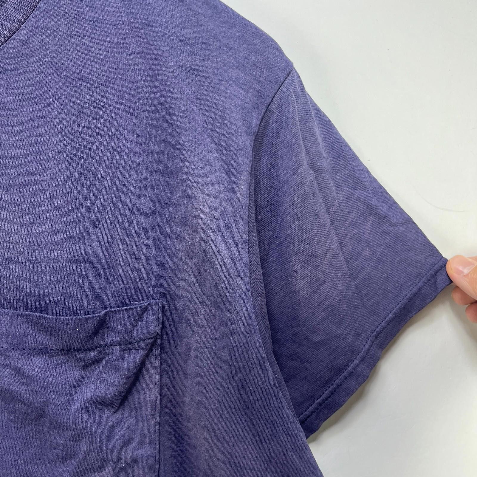 Fruit Of The Loom Vintage 90s Sun faded Blank Pocket T Shirt Large Navy Size US L / EU 52-54 / 3 - 4 Thumbnail