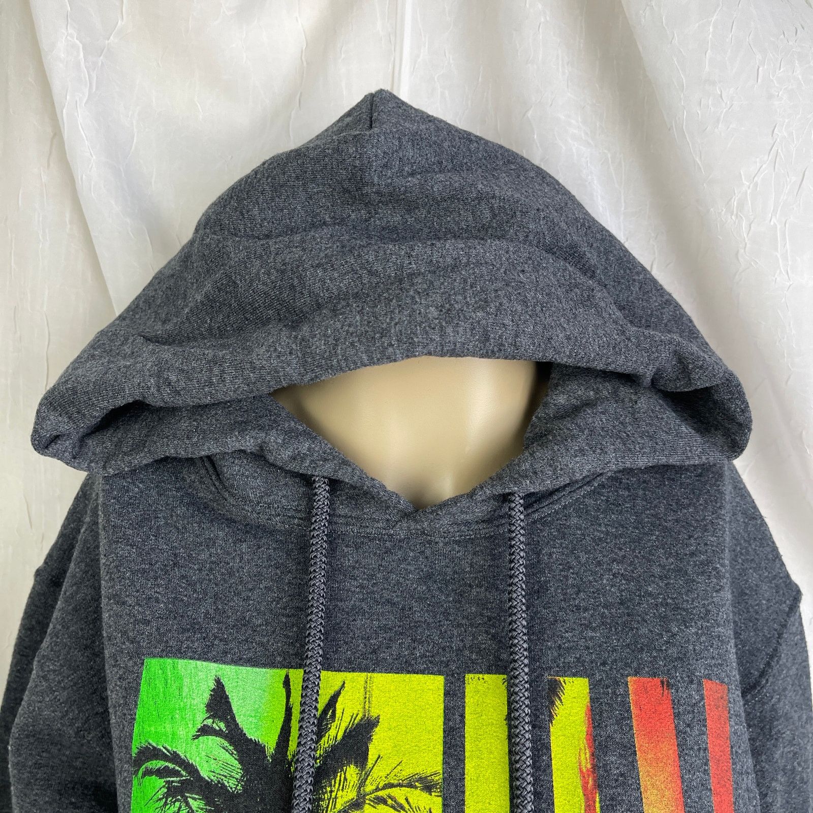 Tony Hawk Tony Hawk Gray Hoodie Sweatshirt Rasta Palm Trees Print S Size US S / EU 44-46 / 1 - 2 Thumbnail