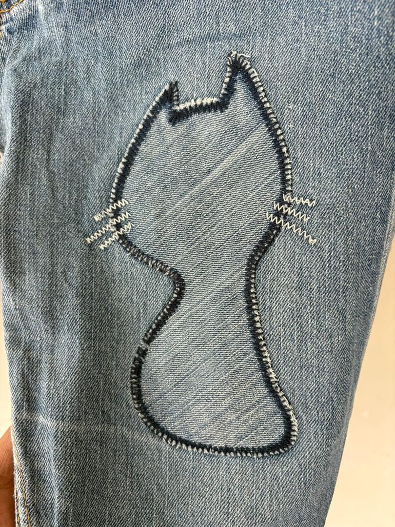Issey Miyake VTG Issey Miyake Ne Net Denim Pant Cat PatchWork Design Size US 36 / EU 52 - 15 Thumbnail