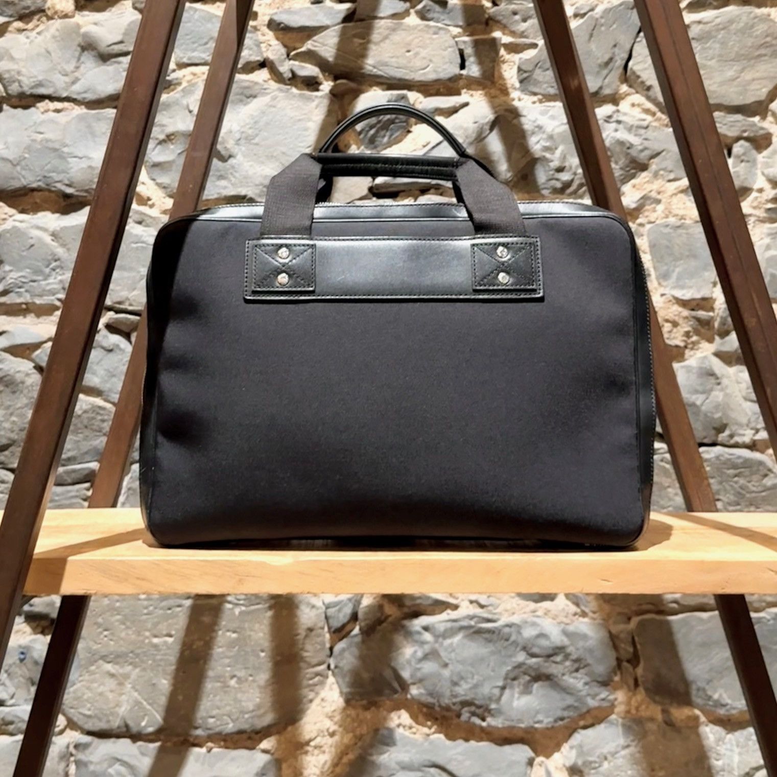 Gucci Gucci Black Canvas Leather Sherry Line Business Bag Size ONE SIZE - 3 Thumbnail