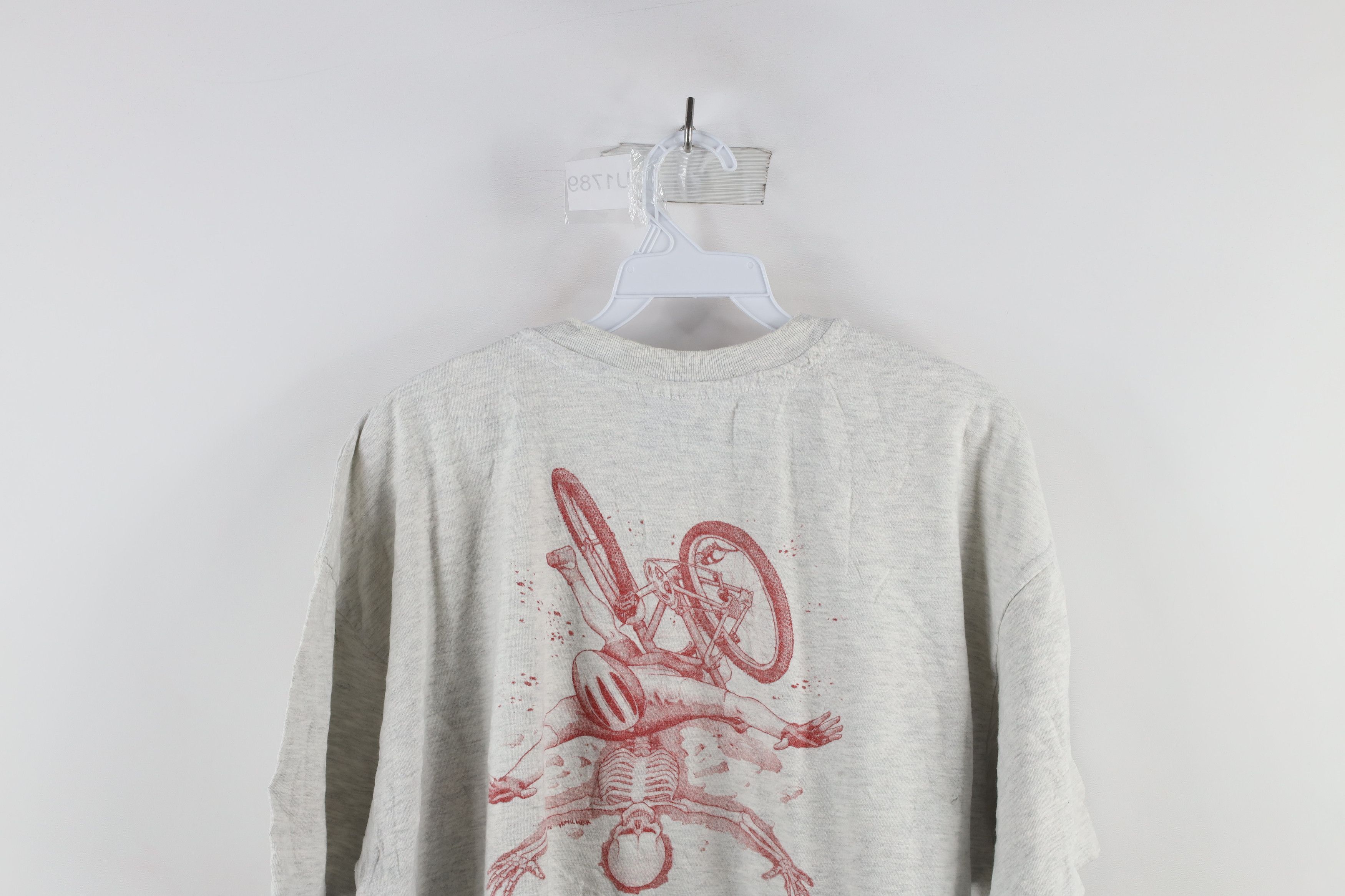 Vintage Vintage 90s Primal Wear Impact Skeleton Cycling T-Shirt USA Size US XL / EU 56 / 4 - 10 Thumbnail