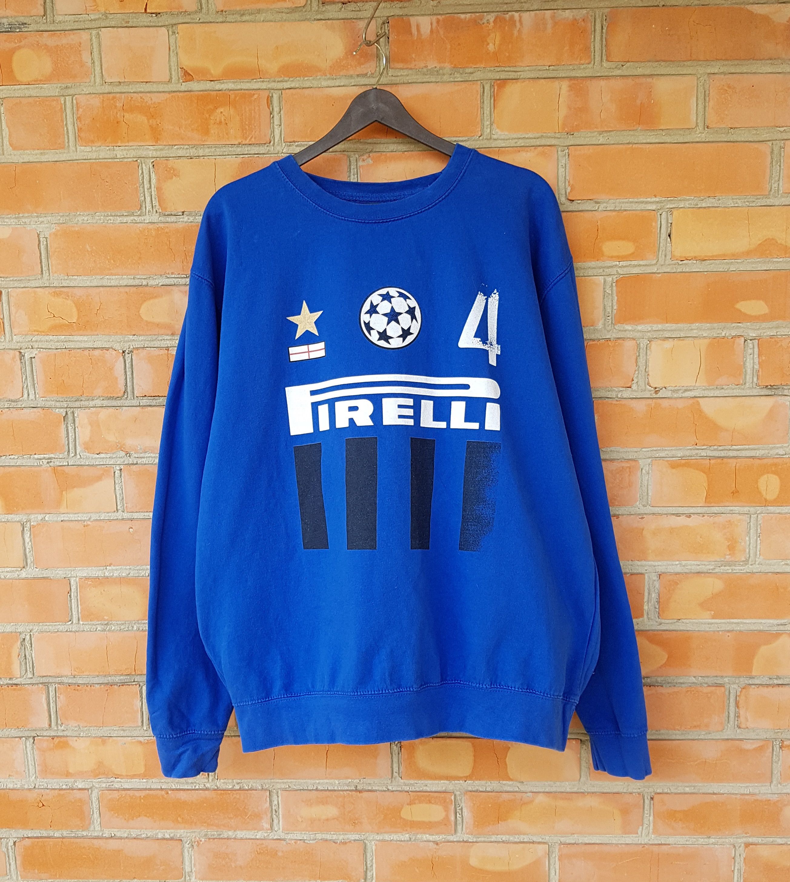 Vintage Inter Milan #4 Pirelli Soccer Football Vintage Sweatshirt XL Size US XL / EU 56 / 4 - 3 Thumbnail
