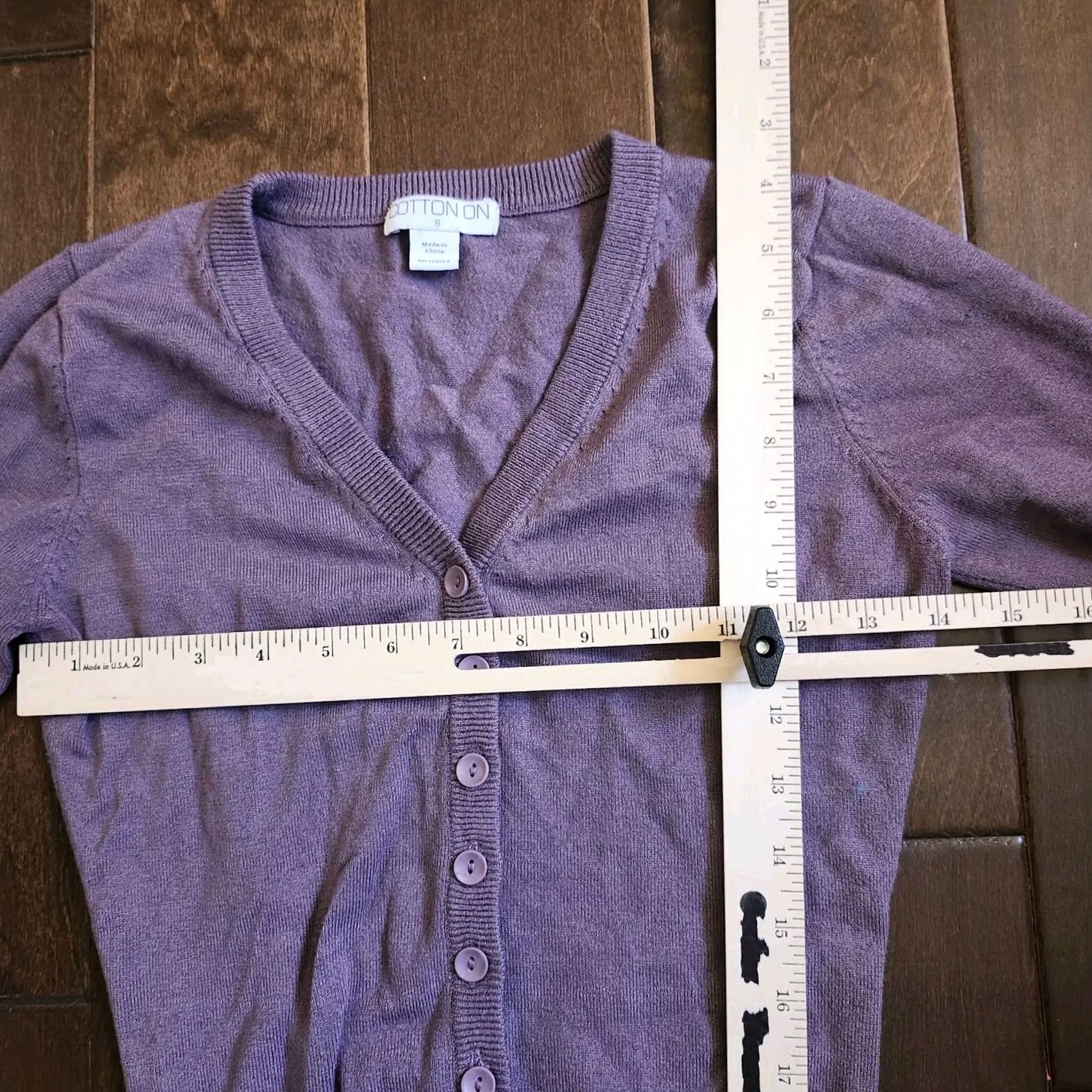 Cotton On Cotton On Girl's Junior Purple Button Cardigan - Size S, Purple, Button-Up, Long Sleeve, Casual, Travel, Solid, Juniors, Womens, Regular Fit Size S / US 4 / IT 40 - 6 Thumbnail