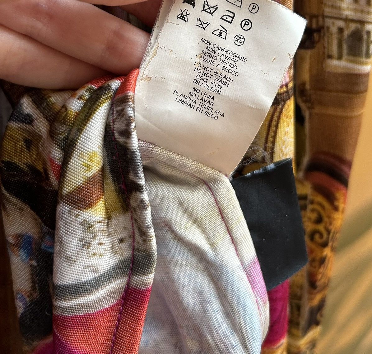 Versace × Vintage 2008 Versace X Tim Roeloffs Sky Print Rayon Blend Top Size XS / US 0-2 / IT 36-38 - 11 Thumbnail