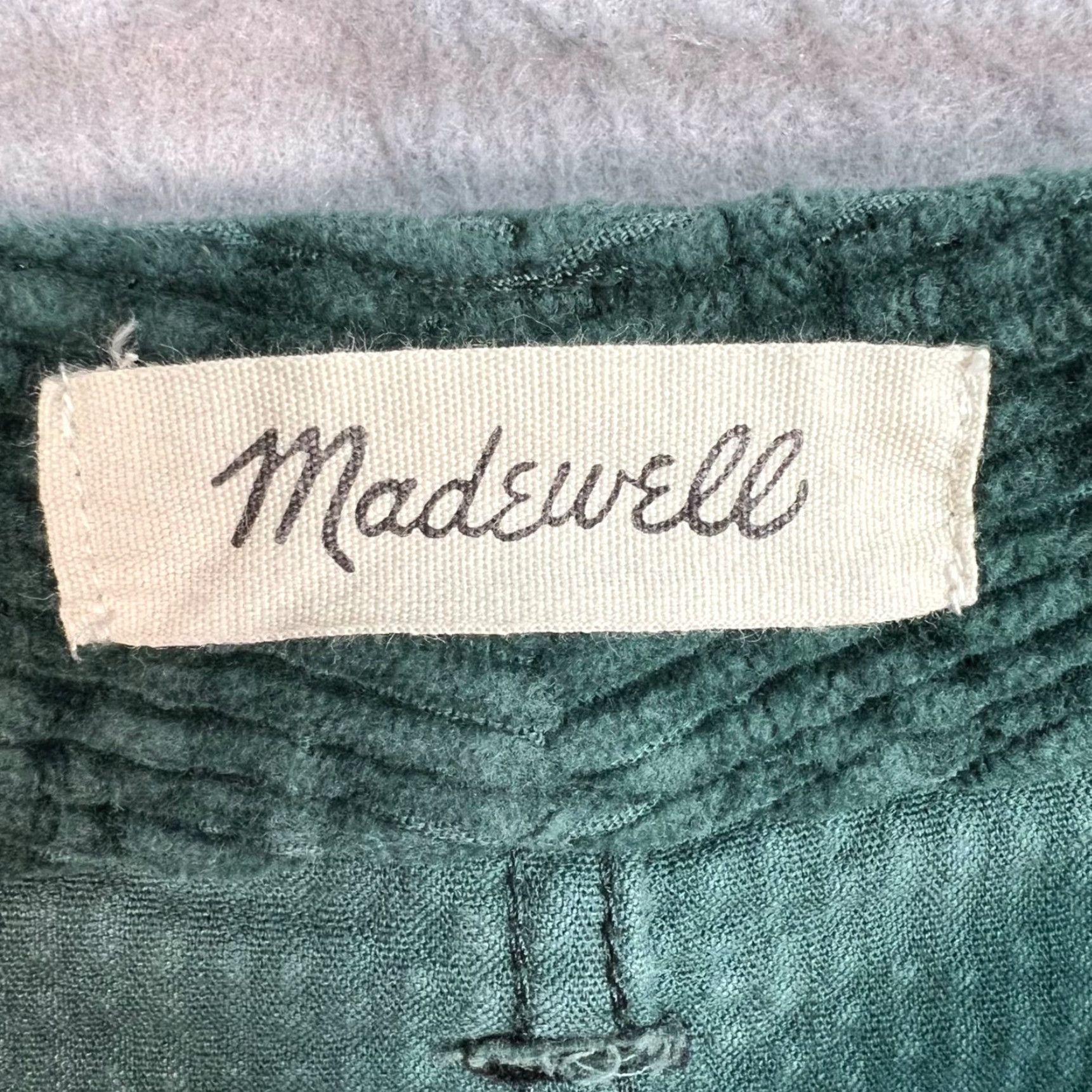 Madewell Madewell Womens Size 25 Slim Emmett Wide-Leg Corduroy Pants Green Cotton Blend Size 42" / US 20 - 3 Thumbnail