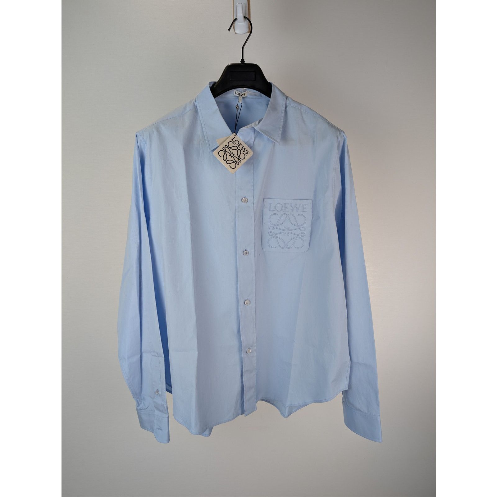 Loewe o1rshd1 Anagram Debossed Shirt in Light Blue Size US M / EU 48-50 / 2 - 2 Thumbnail