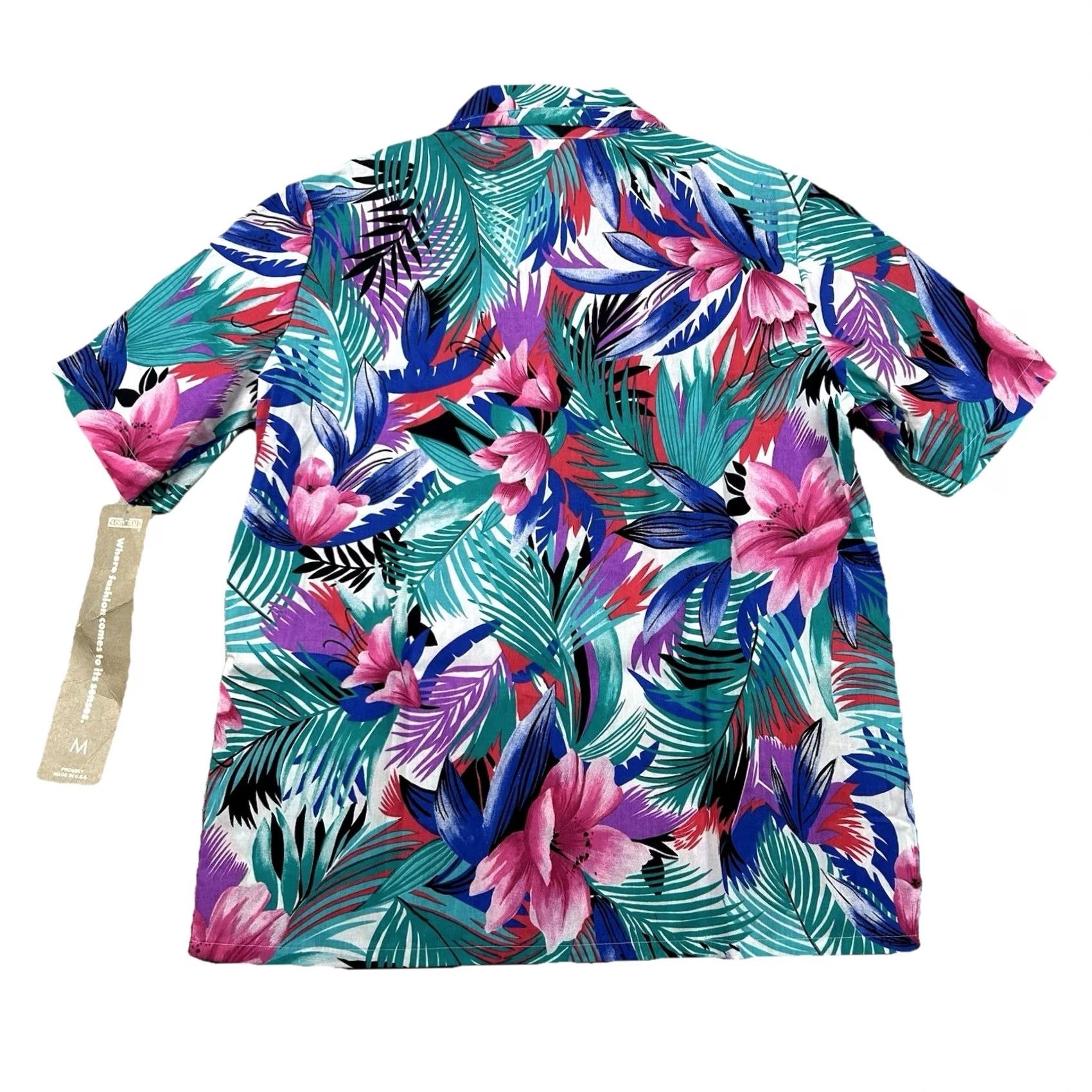 ALOHAS VINTAGE Season Ticket Shirt Women M Hawaiian Aloha Tiki Floral Tropical 80s USA Size M / US 6-8 / IT 42-44 - 2 Thumbnail