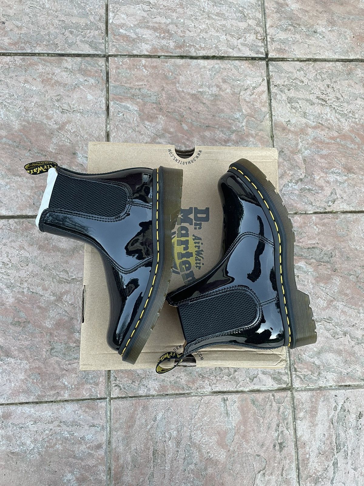 Dr. Martens Dock Martens Patent Lampers black ankle boots Size US 5 / IT 35 - 7 Thumbnail