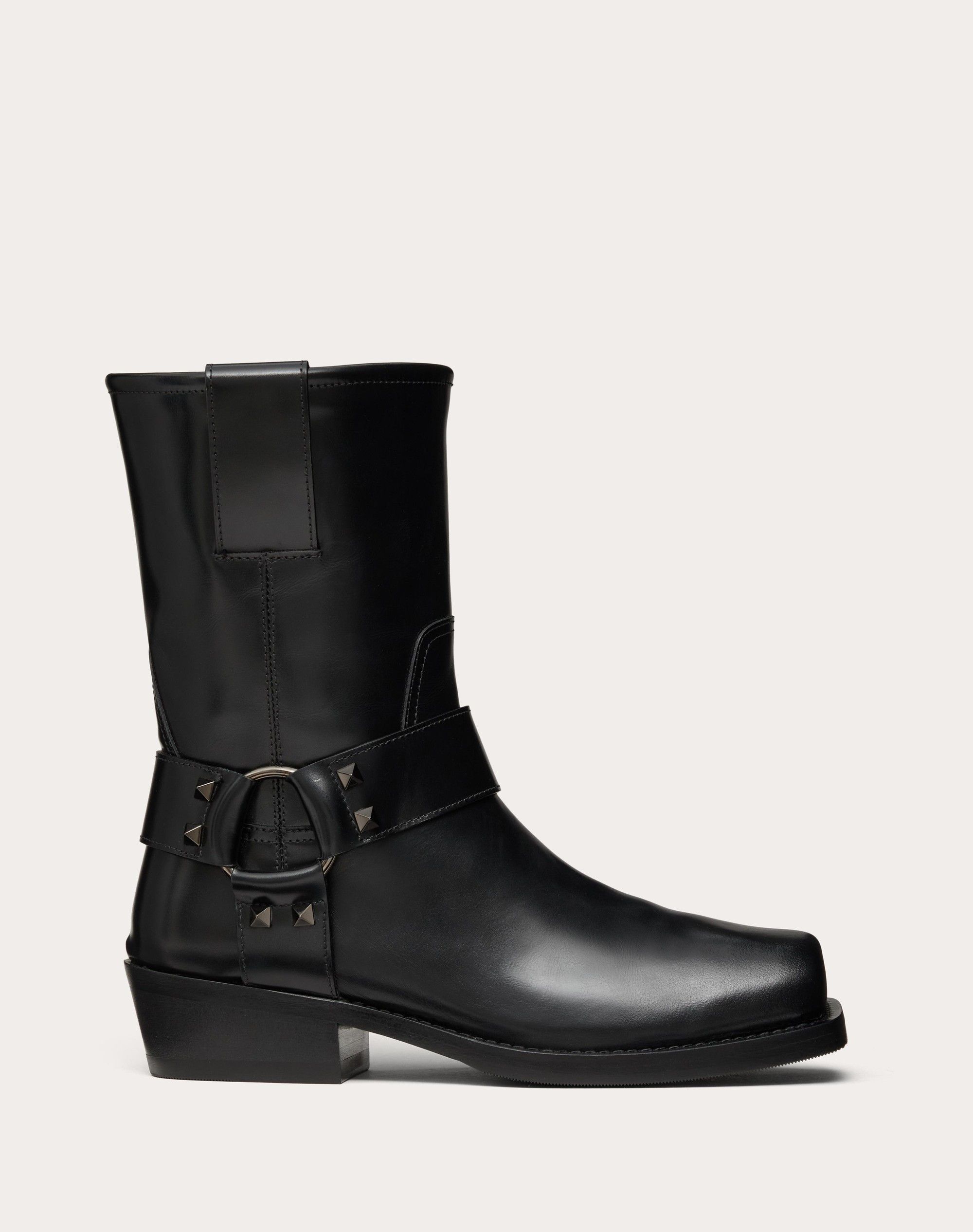 Valentino Short Rockstud Calfskin Biker Boot 40mm Size US 8 / IT 38 - 1 Thumbnail