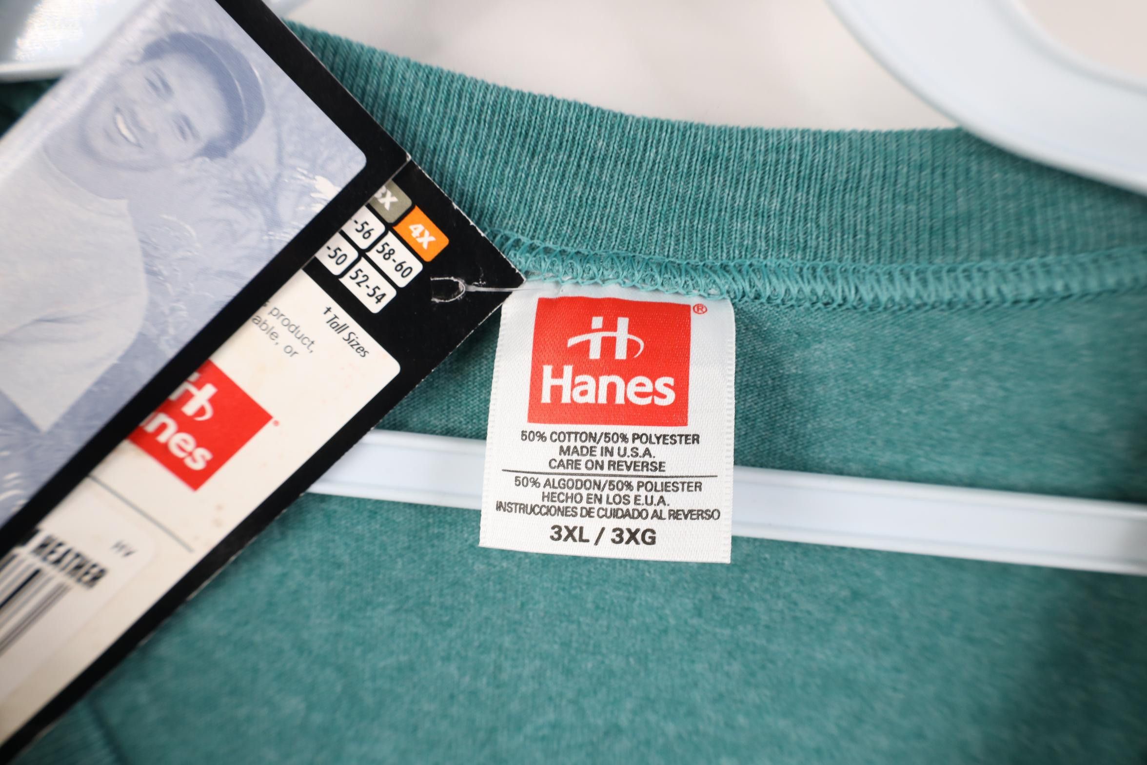 Hanes Deadstock Vintage 90s Hanes T-Shirt Miro Green Heather USA Size US XXL / EU 58 / 5 - 8 Thumbnail