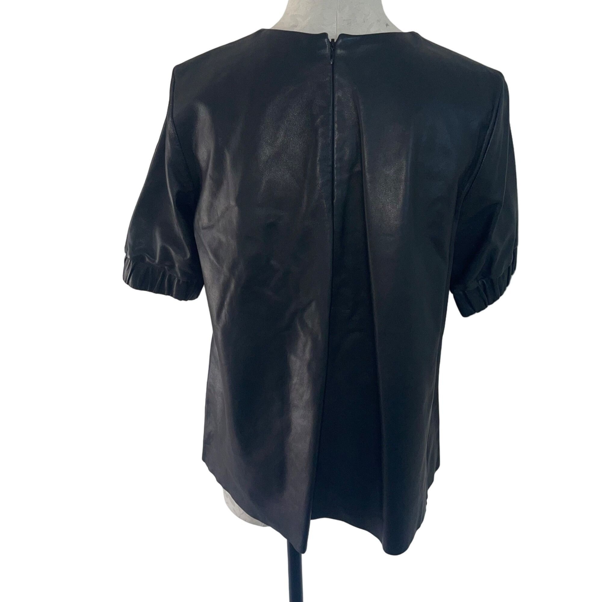 Cos Cos Womens Top Size XS Black Leather Short Sleeve Size XS / US 0-2 / IT 36-38 - 2 Thumbnail