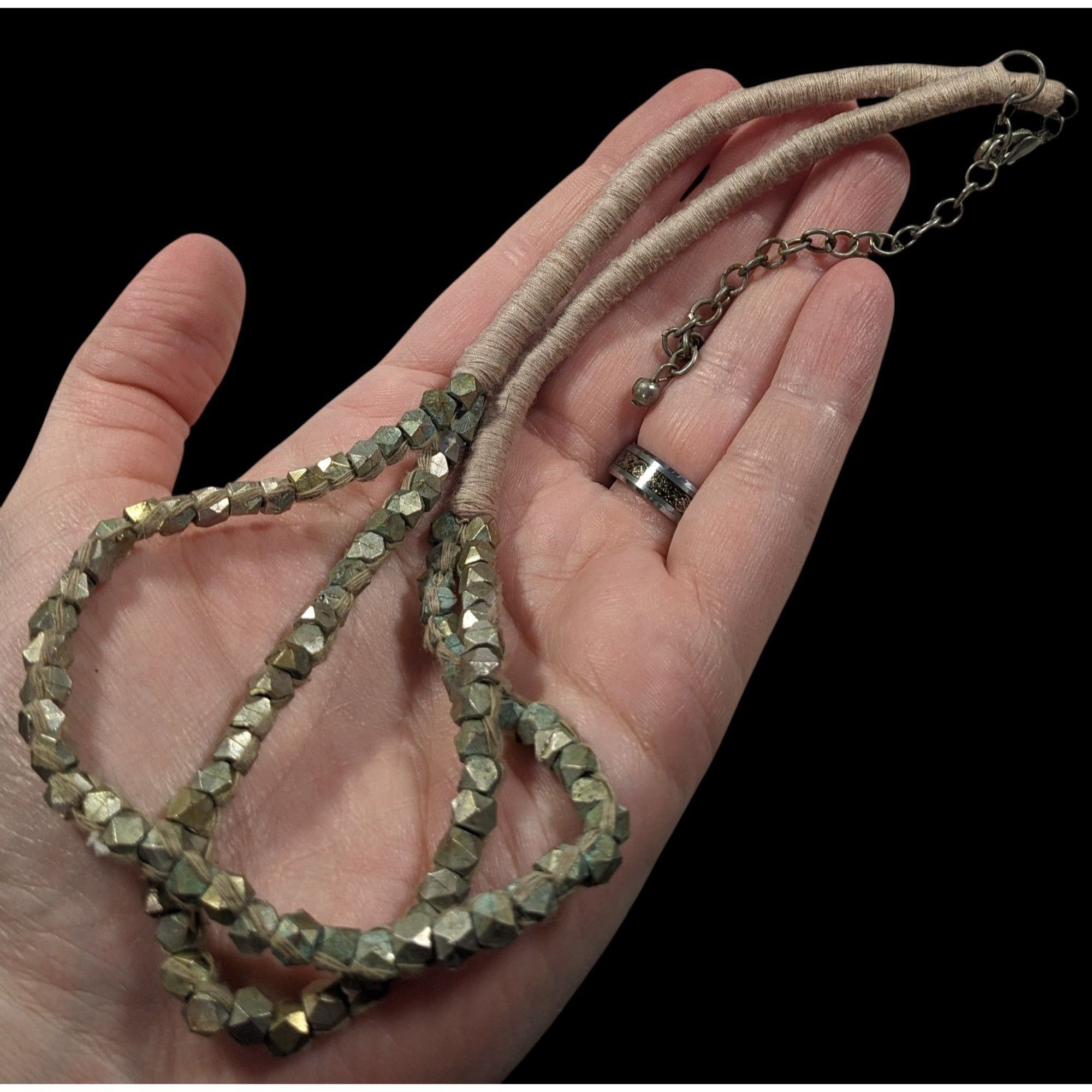 Other Rustic Grunge Thread Wrapped Metal Beaded Necklace Size ONE SIZE - 3 Thumbnail