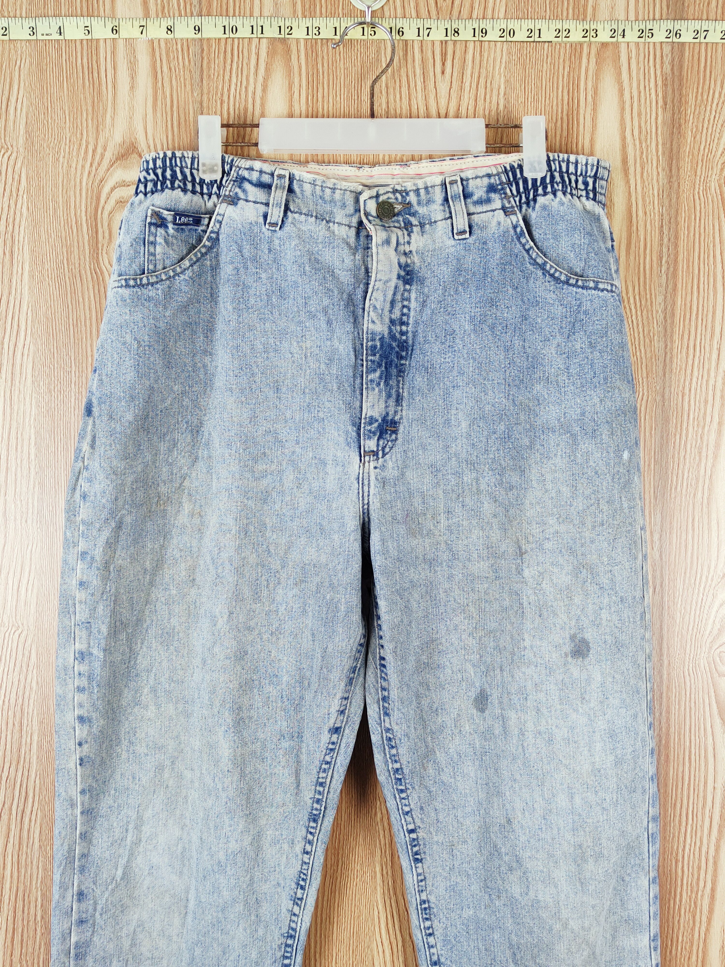 Lee × Vintage Vintage Lee Blue Distressed Faded Jeans Size 35" - 2 Thumbnail