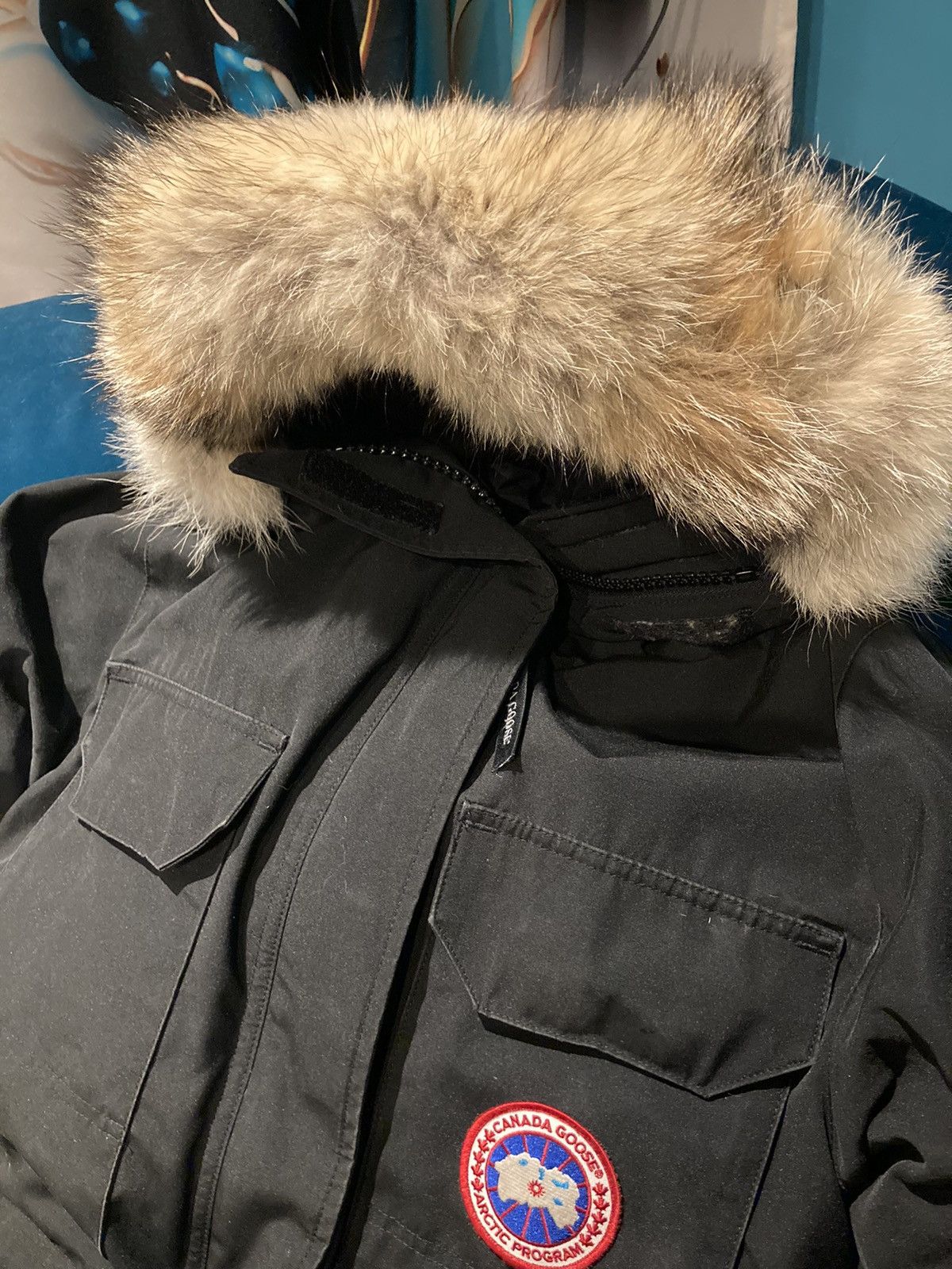 image of Legendary Canada Goose Expedition Parka Jacket Coyote Fur in Black, Men's (Size XS)