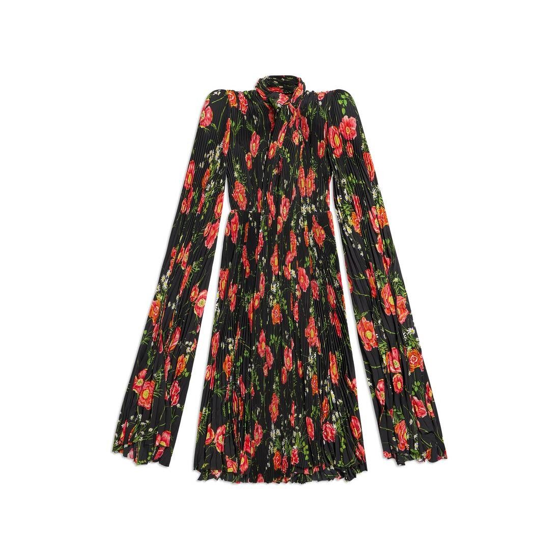 Balenciaga o1bcso1str0525 Poppy Scarf Pleated Dress in Multicolor Size XL / US 12-14 / IT 48-50 - 1 Thumbnail