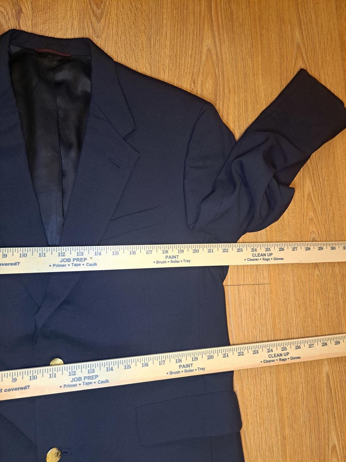 Hart Schaffner Marx Hart Schaffner Marx Blazer Mens 42R Navy Gold Buttons Wool Size 42R - 12 Thumbnail