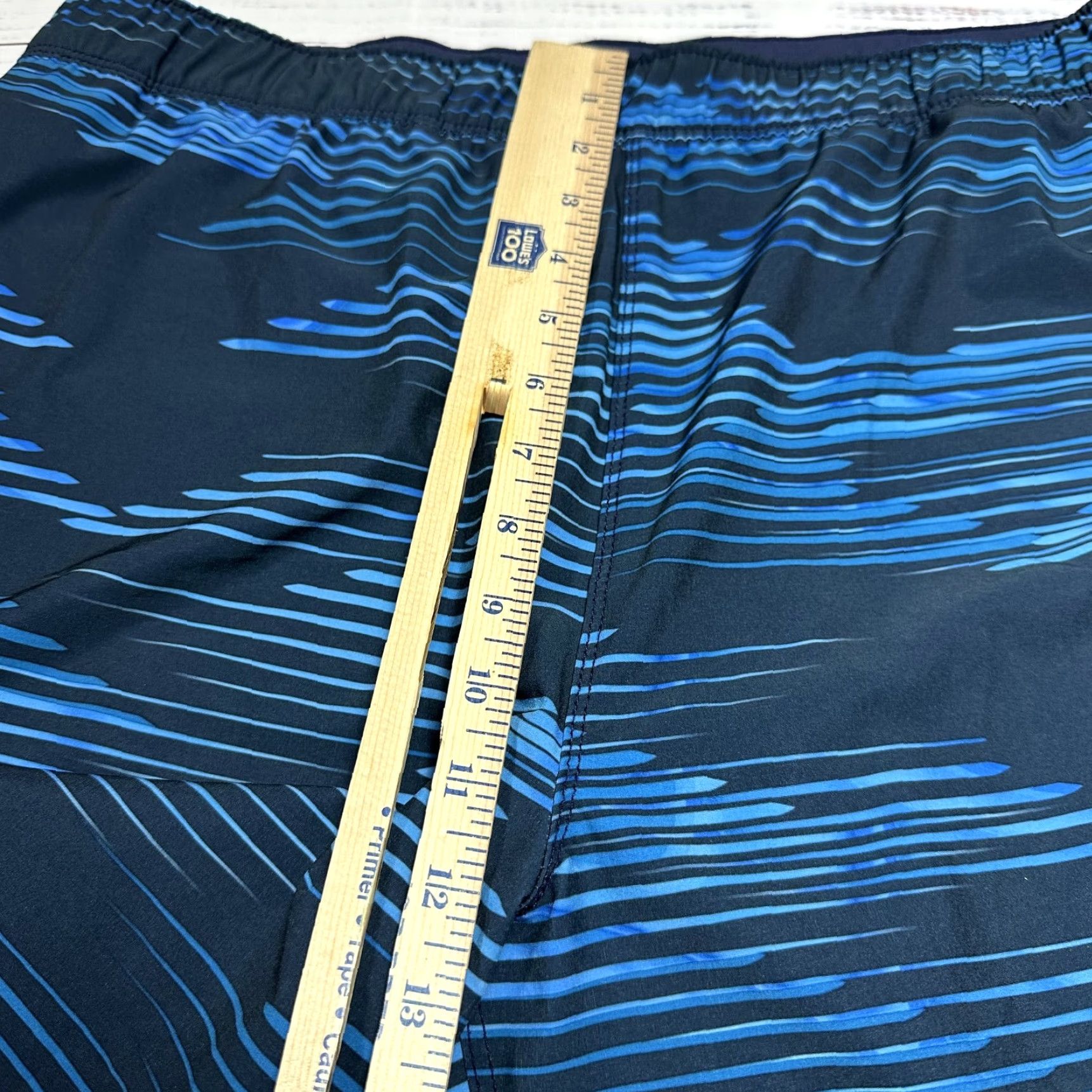 Speedo Speedo Men’s Blue Stripe Swim Trunks XL Bottoms Shorts Pull On Elastic Waistband Size US 36 / EU 52 - 7 Thumbnail