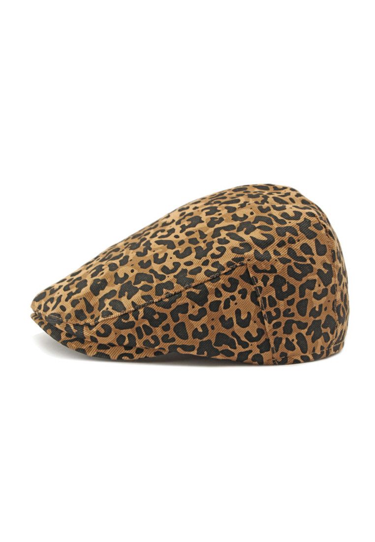 Other Brown Leopard Print Beret Hat Size ONE SIZE - 6 Thumbnail