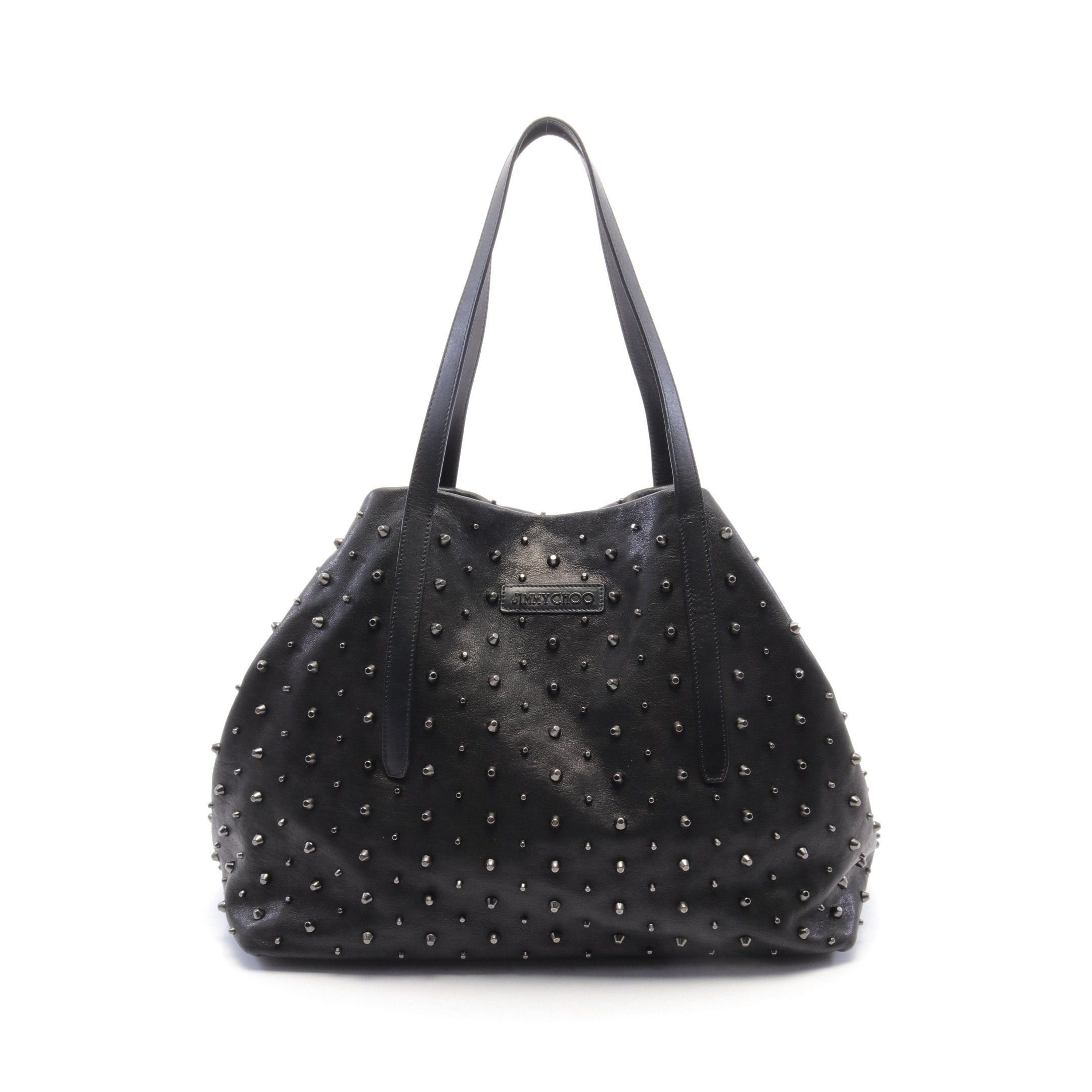 Jimmy Choo Jimmy Choo Sasha L Shoulder Bag Tote Leather Black Studs Size ONE SIZE - 1 Thumbnail