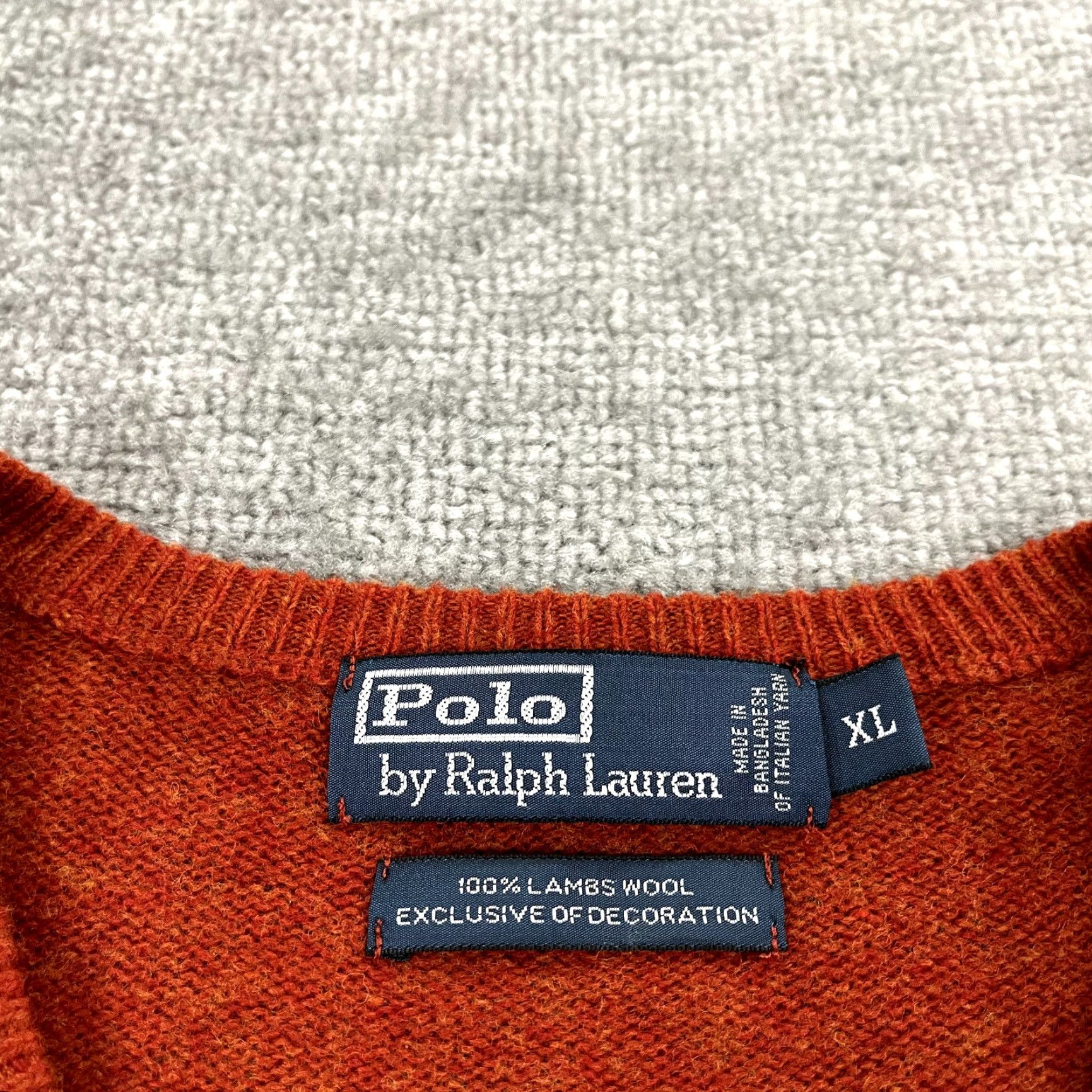 Polo Ralph Lauren Polo Ralph Lauren Sweater Men's XL Lambswool Burnt Orange V-Neck Pullover Size US XL / EU 56 / 4 - 4 Thumbnail