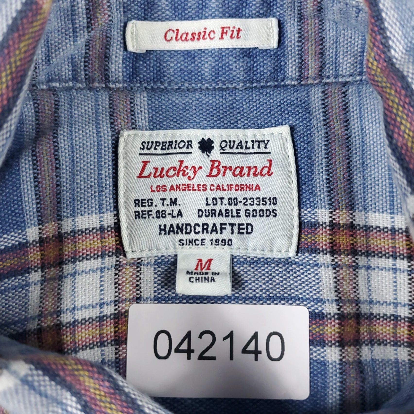 Lucky Brand VINTAGE Lucky Brand Shirt Men Medium Blue Striped Casual Button-Up Size US M / EU 48-50 / 2 - 6 Thumbnail