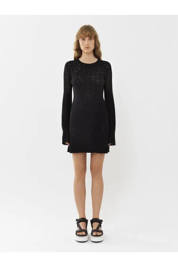 Chloe o1loc1c10425 Mini Sheath Dress in Black Size XL / US 12-14 / IT 48-50 - 2 Thumbnail