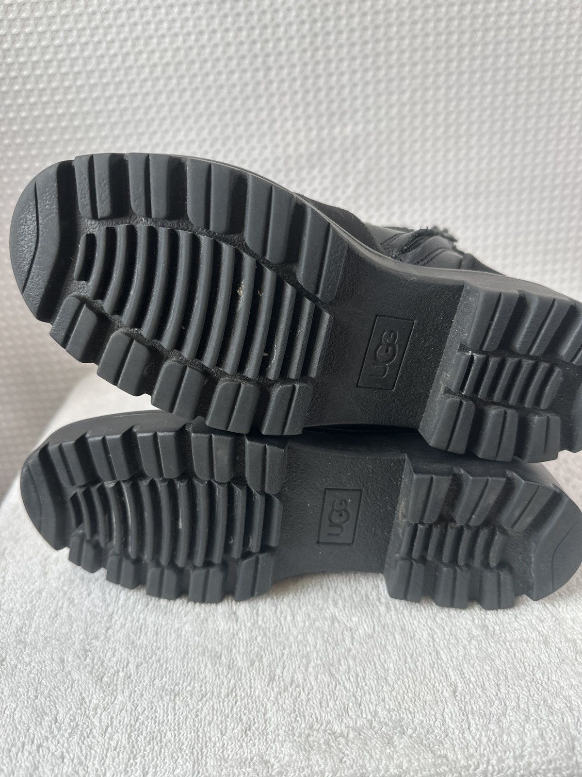Ugg UGG Noe Black Leather Calf Hair Moto Combat Boots Size US 6 / IT 36 - 8 Thumbnail