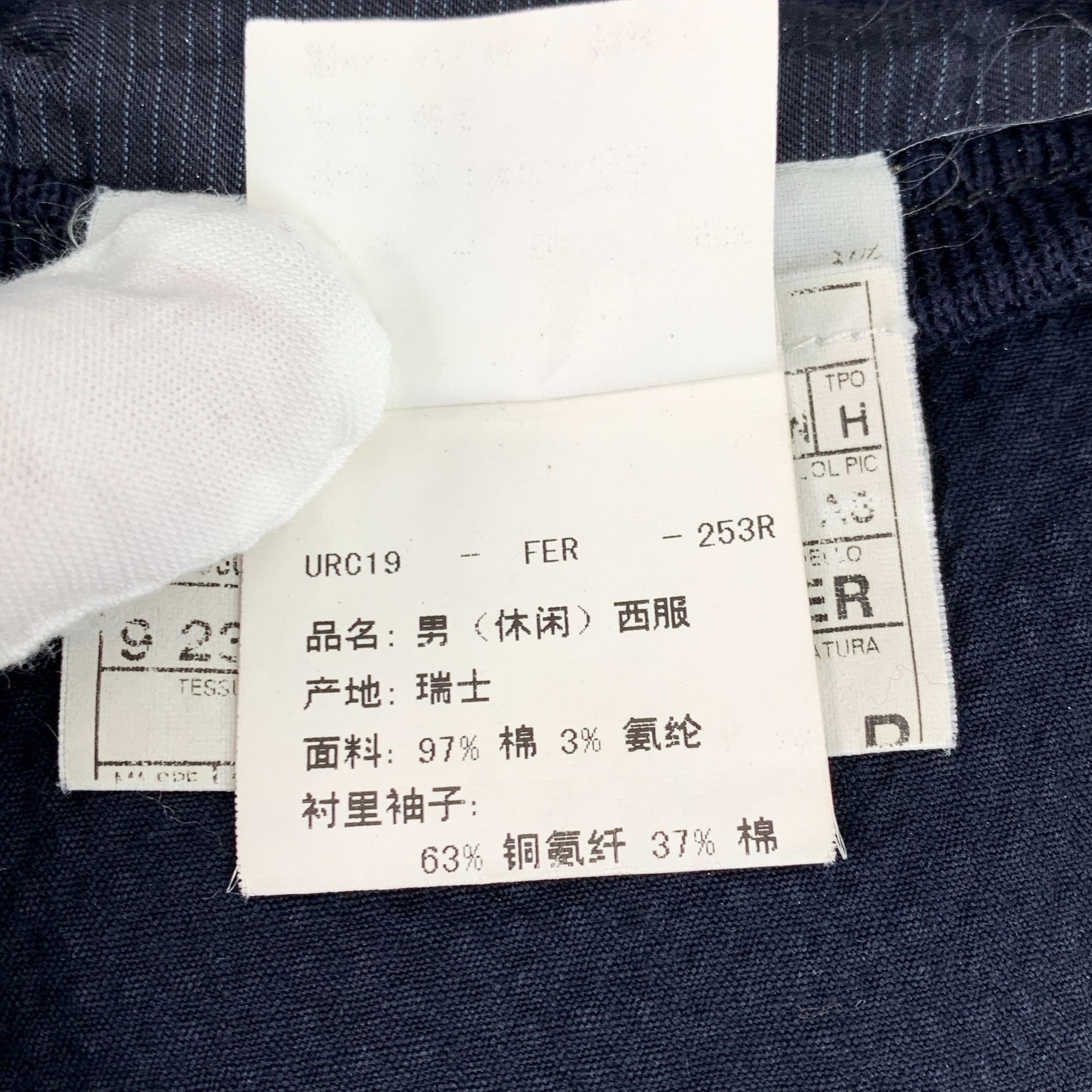 Ermenegildo Zegna Ermenegildo Zegna Mens Dark Blue Cotton Blend Suit Jacket Si Size US M / EU 48-50 / 2 - 3 Thumbnail
