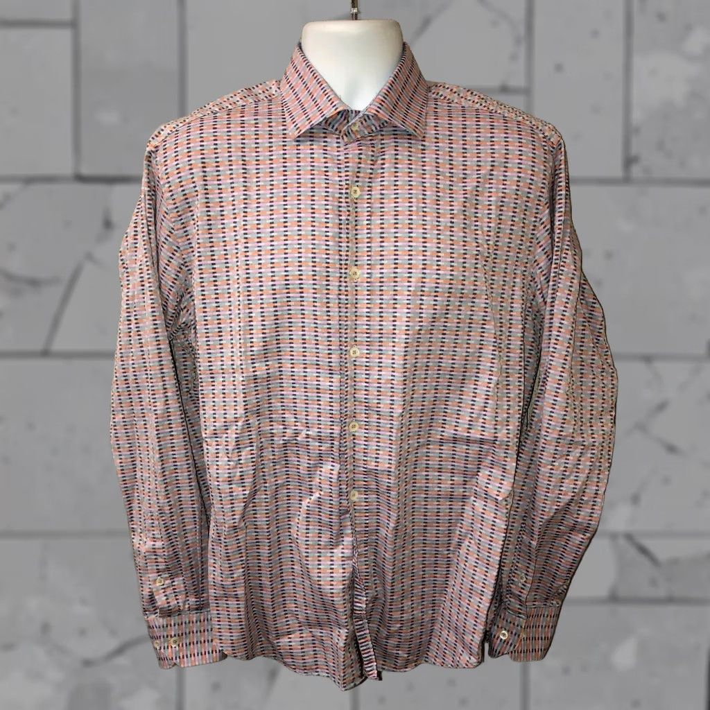 BUGATCHI Bugatchi Uomo Shirt Long Sleeve Button Front Shaped Fit L Multicolor Mens Size US L / EU 52-54 / 3 - 1 Thumbnail