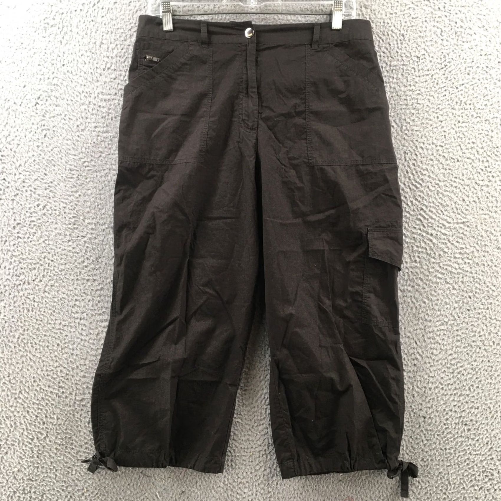 Vintage Chicos Cargo Pants Womens Hi-Rise Cotton Zip Fly Casual Brown Size 26" / US 2 / IT 38 - 2 Thumbnail
