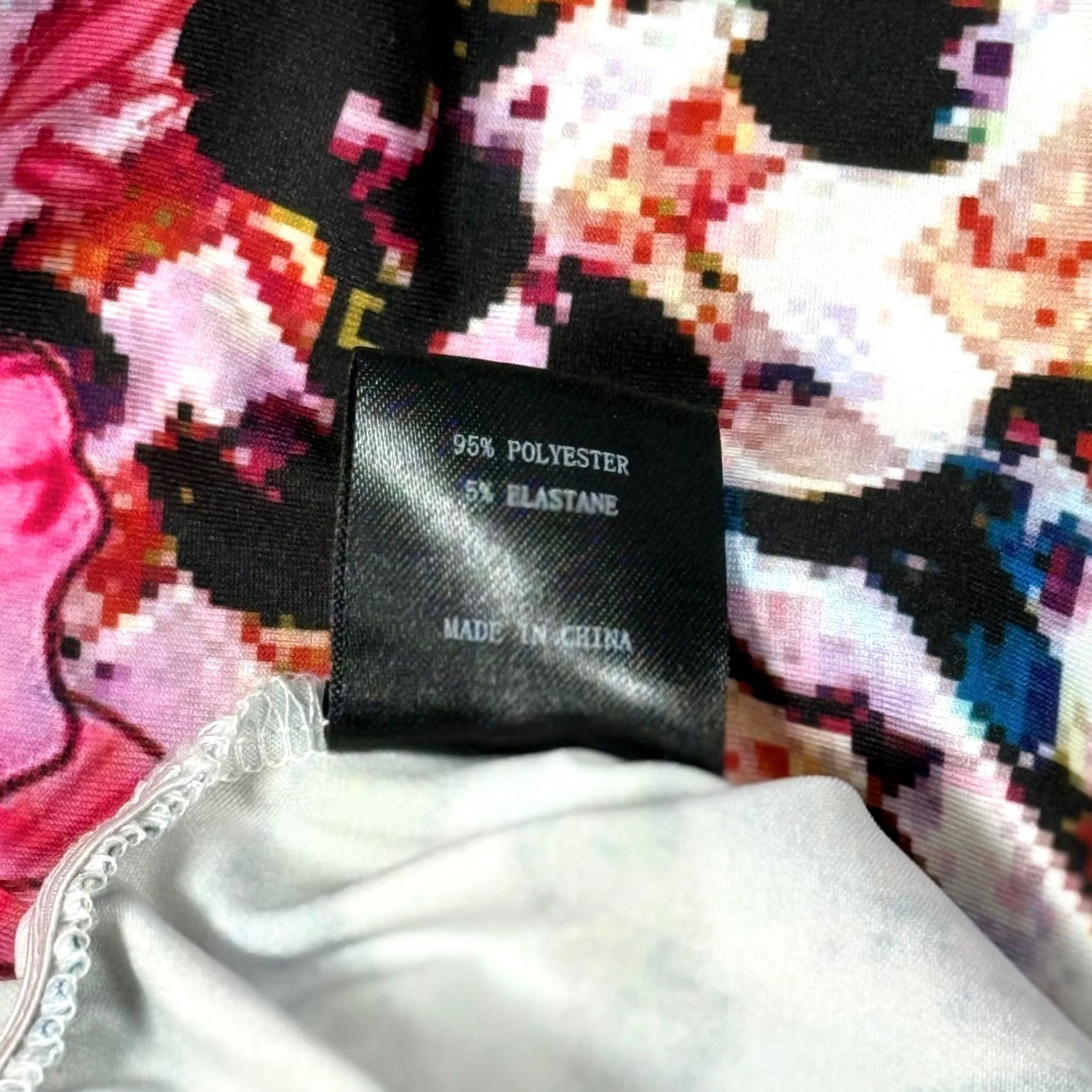 Vintage Loveu Dear T-Shirt Womens 2XL Short Sleeve Floral Print Dolman Sleeve Crew Neck Pink Geometric Pattern Top Size XXL / US 16-18 / IT 52-54 - 5 Thumbnail