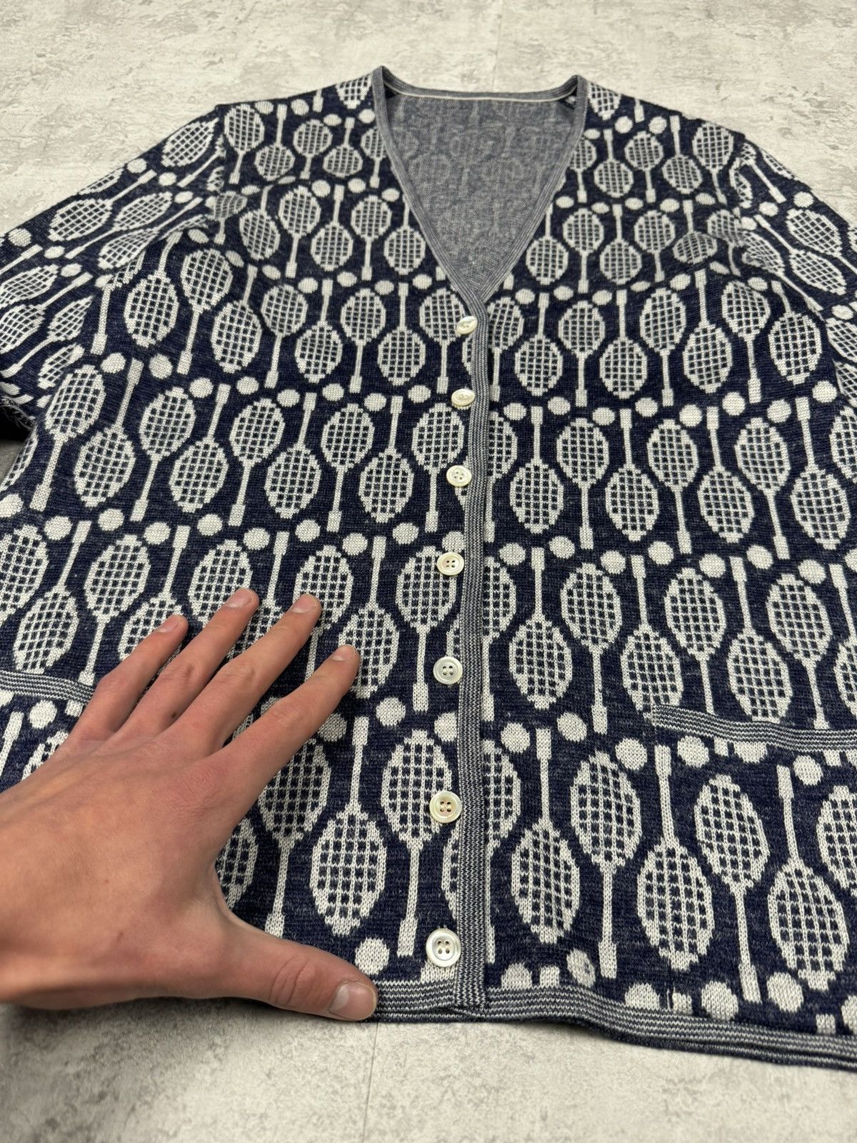 Hermes RARE Vintage Hermes Monogram Cradigan Button Up Size M / US 6-8 / IT 42-44 - 8 Thumbnail