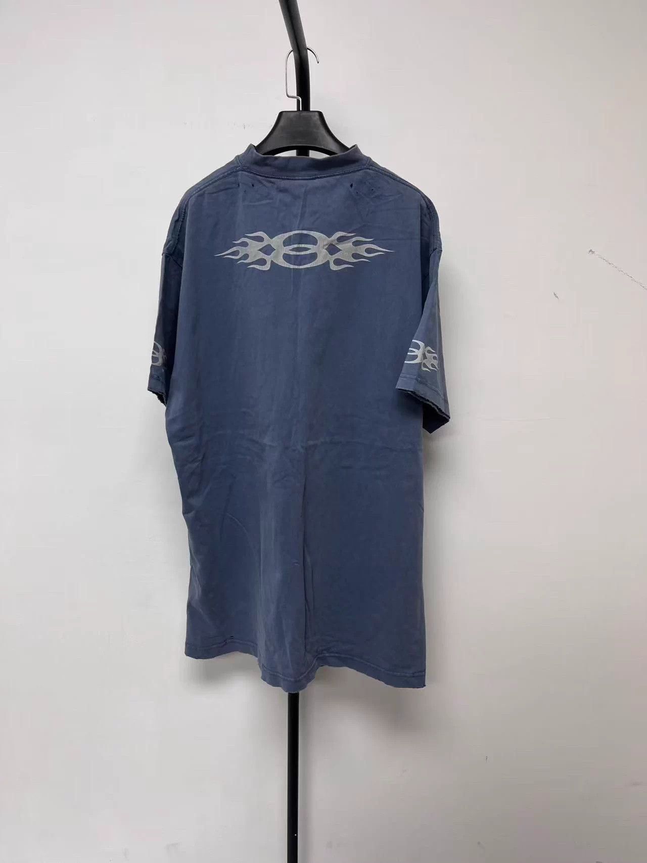 Balenciaga Balenciaga Logo Print Crew Short-Sleeve T Men's Light Blue 3 Size US L / EU 52-54 / 3 - 2 Thumbnail