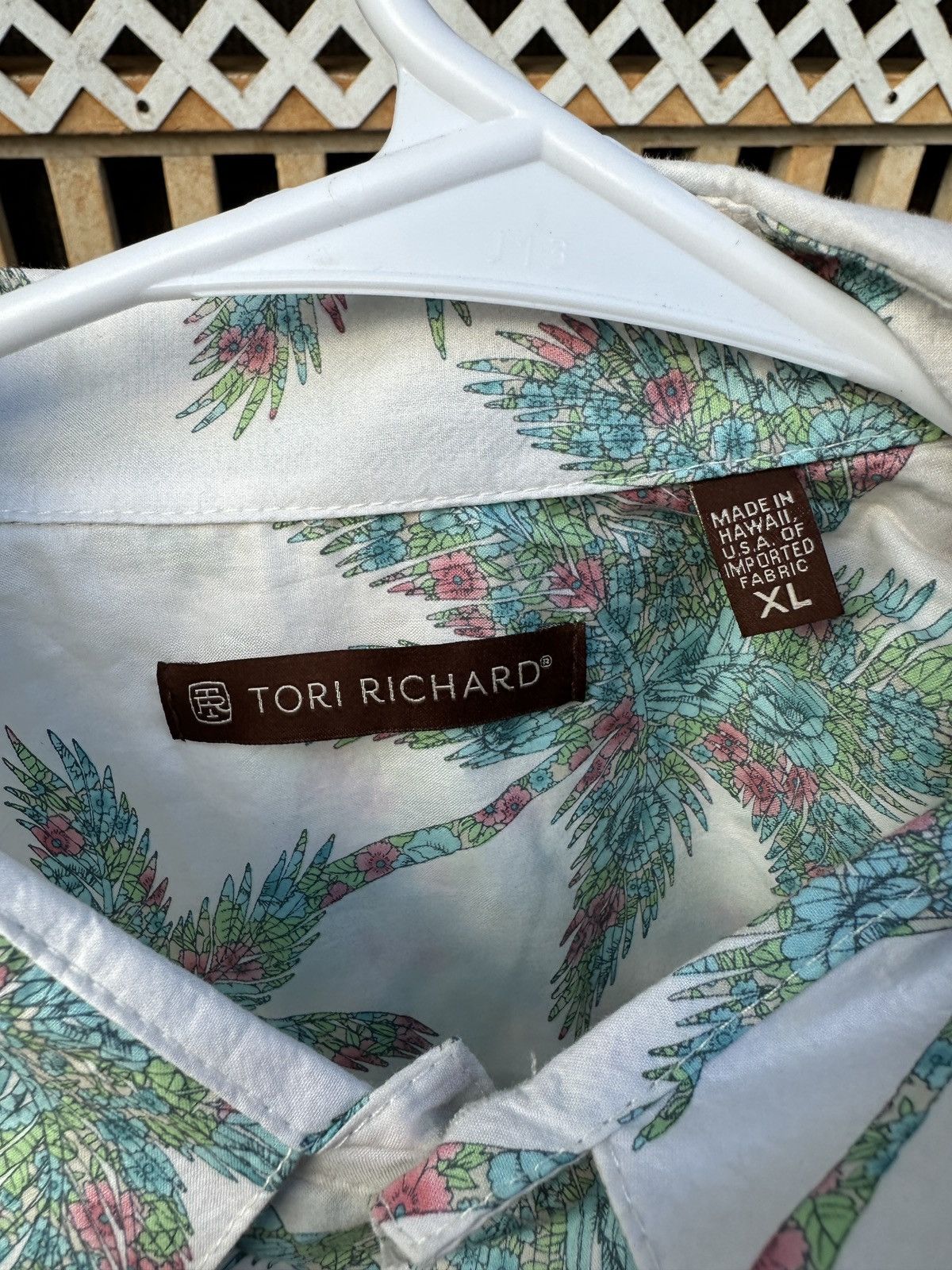Tori Richard PreOwned Tori Richard Hawaiian Print Green/White Men's XL Size US XL / EU 56 / 4 - 4 Thumbnail