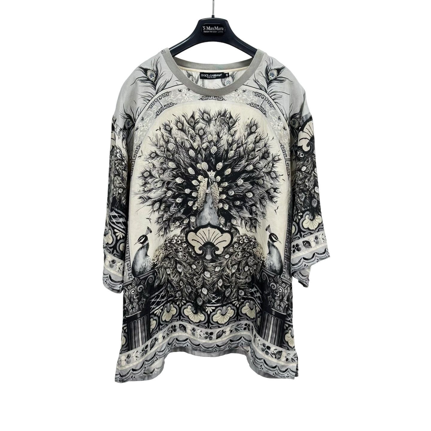 Dolce & Gabbana Dolce & Gabbana Peacock Print Silk T-Shirt EU 48 Size US M / EU 48-50 / 2 - 1 Thumbnail