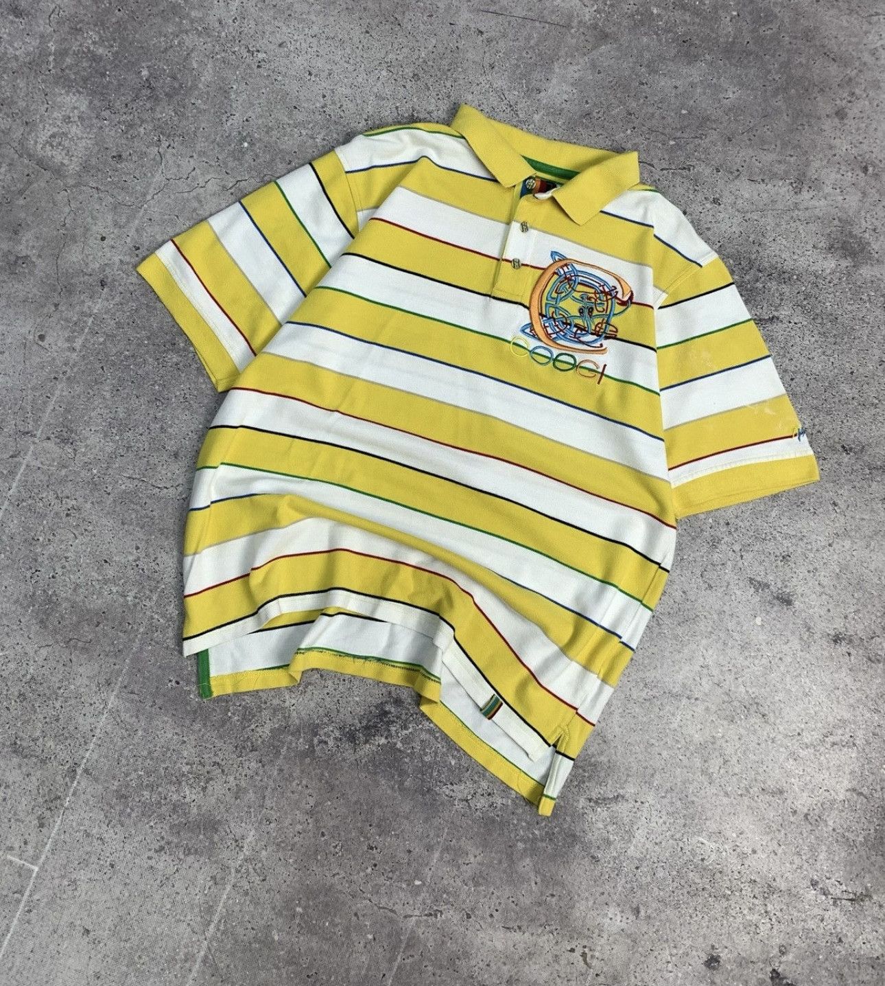 Coogi Vintage COOGI Striped Yellow Polo Size US L / EU 52-54 / 3 - 4 Thumbnail